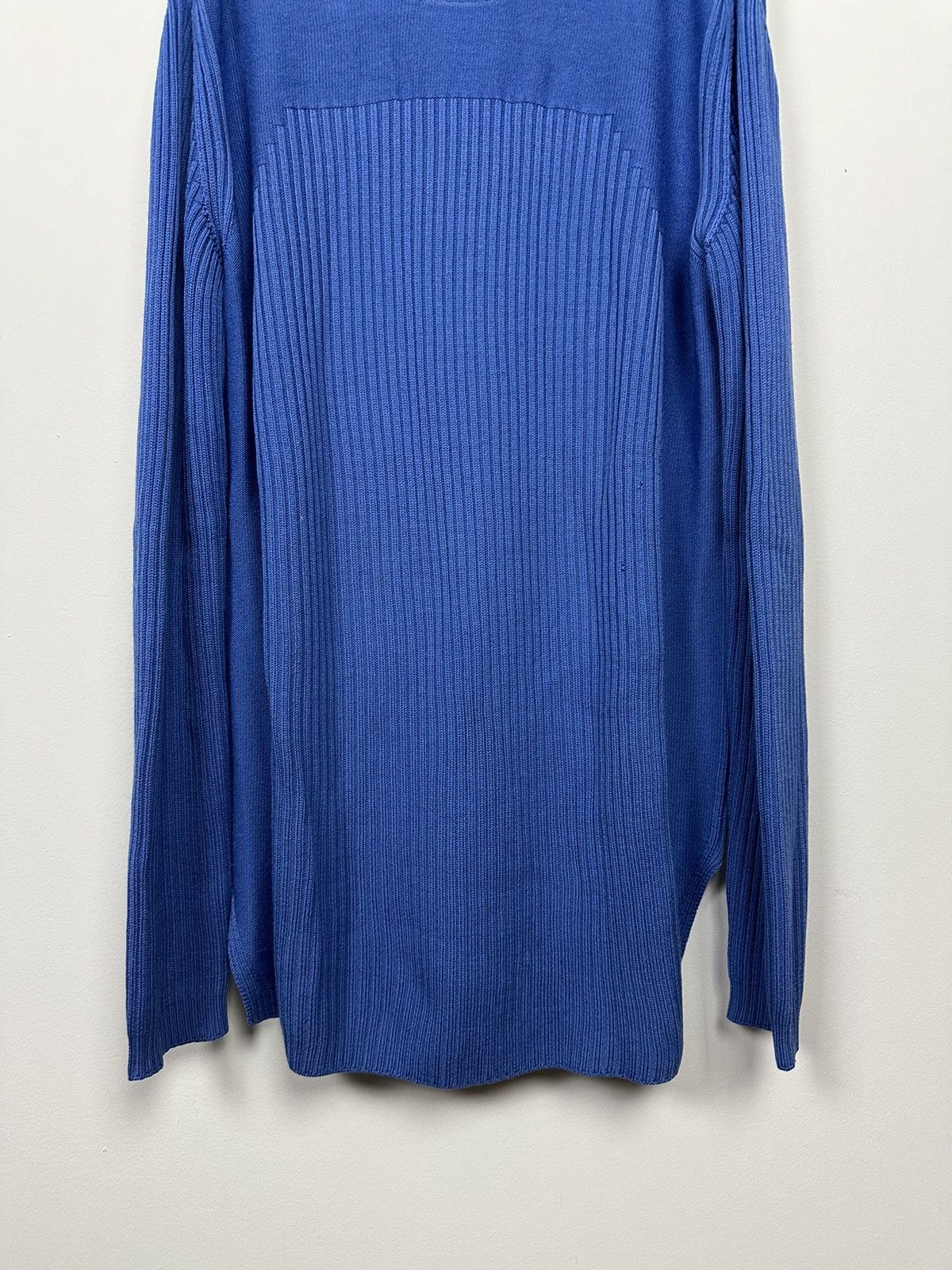 Rick Owens SS20 ‘TECUATL’ Blue Wool Geo Knit Sweater Size US L / EU 52-54 / 3 - 3 Thumbnail