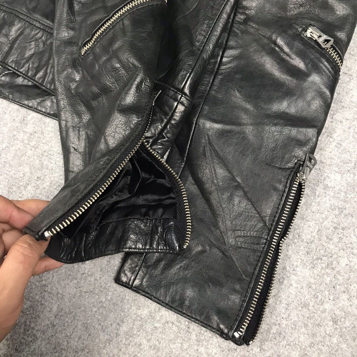Japanese Brand × Lee LEE MULTI ZIPPER PUNK GOTHIC STYLE LEATHER JACKET Size S / US 4 / IT 40 - 9 Thumbnail