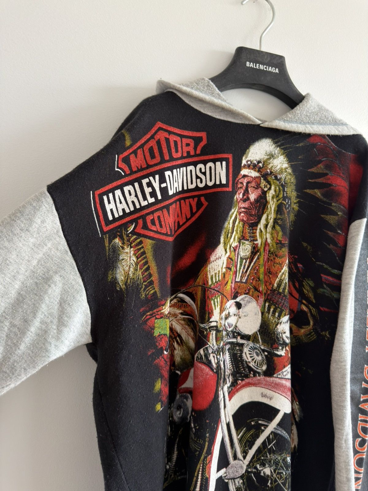Harley Davidson *RARE* 90s VINTAGE EMPIRE HOODIE HARLEY DAVIDSON USA AOP Size US XL / EU 56 / 4 - 2 Thumbnail