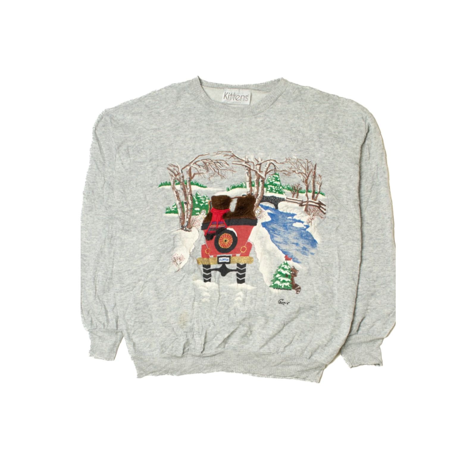 Vintage VINTAGE Florida Bears On Snowy Drive Ugly Christmas Sweatshirt Large Kittens Ragstock 61651 Mens Size L / US 10 / IT 46 - 2 Thumbnail