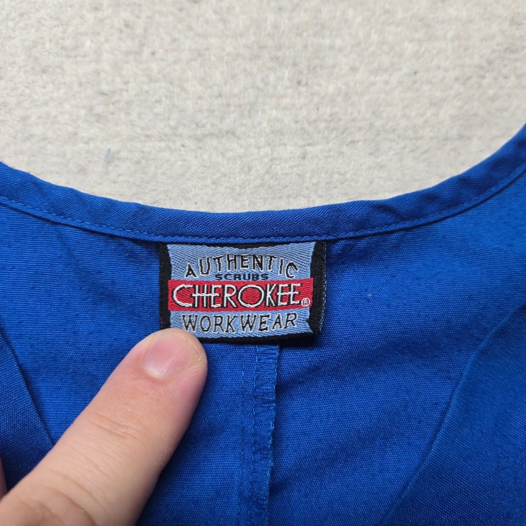 Cherokee Cherokee Shirt Unisex L Blue Solid Scrub Top Adult Large Size US L / EU 52-54 / 3 - 2 Thumbnail