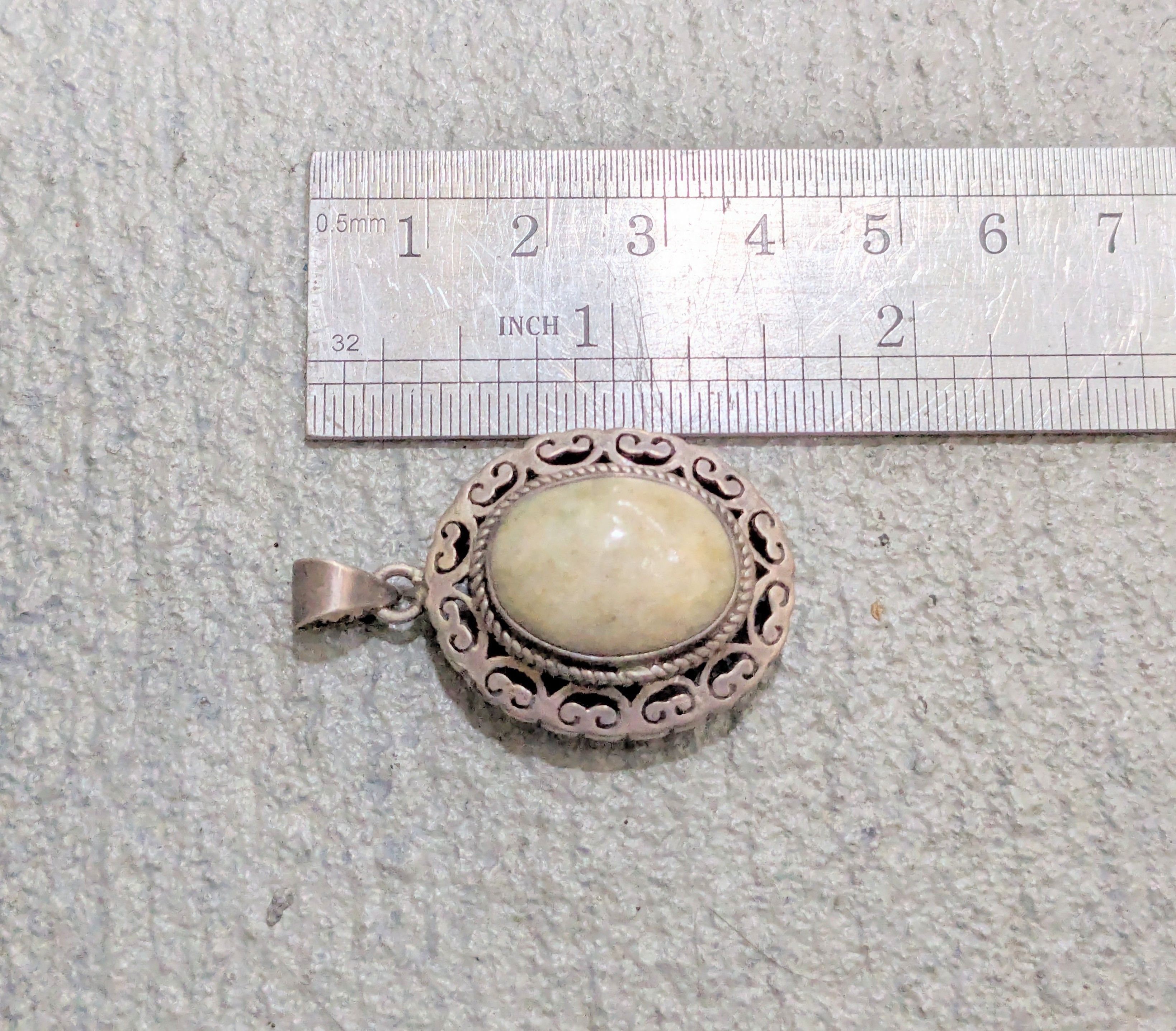 Jewelry × Vintage Sterling Silver Pendant Quartz Oval Modern Size ONE SIZE - 12 Thumbnail