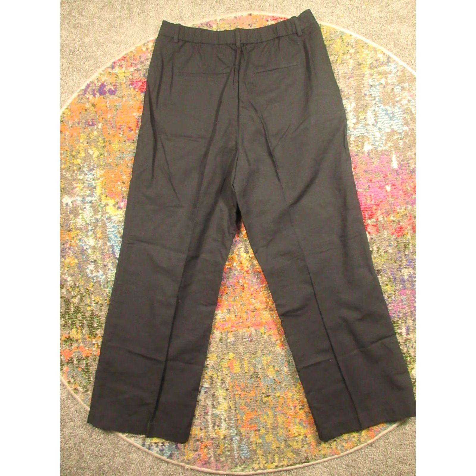 Uniqlo Uniqlo Linen Blend Dress Pants Womens M Black Wide Leg Pockets Office Retro EUC Size 32" / US 10 / IT 46 - 2 Thumbnail