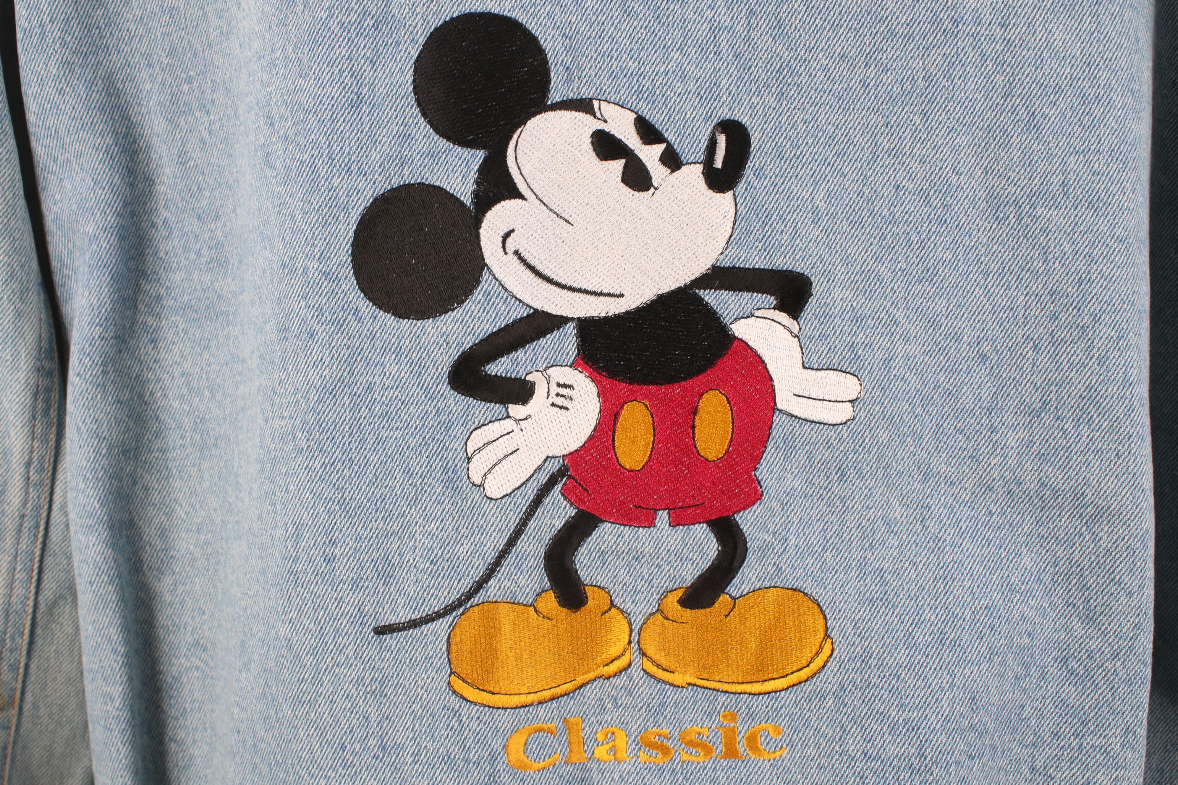 Disney Vintage 90s Disney Mickey Mouse Denim Trucker Jacket Blue Size US M / EU 48-50 / 2 - 12 Thumbnail