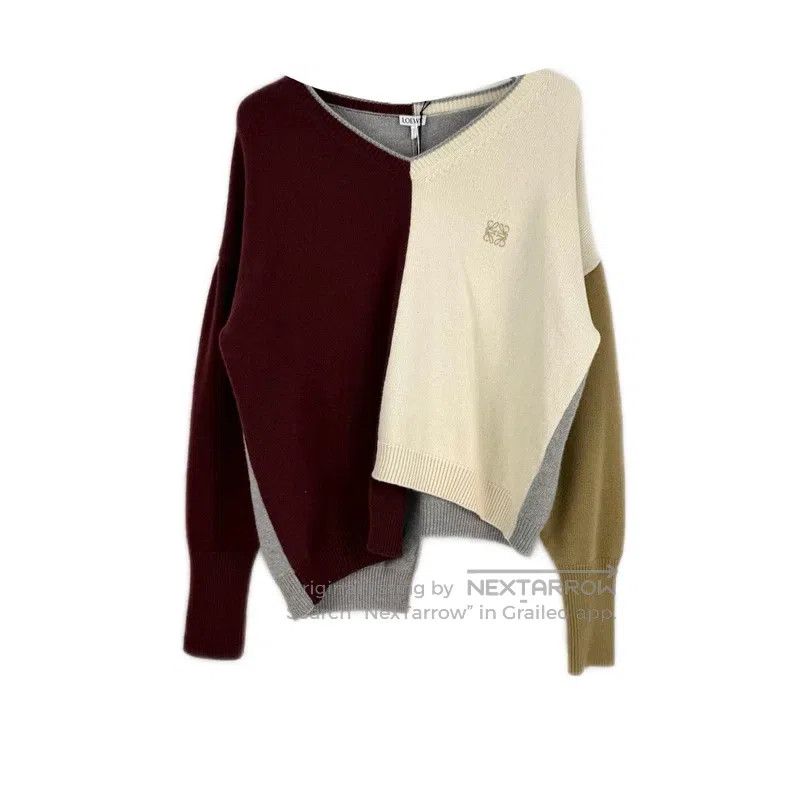 Loewe Loewe Red, grey, and brown embroidered logo irregular wool Size M / US 6-8 / IT 42-44 - 1 Thumbnail