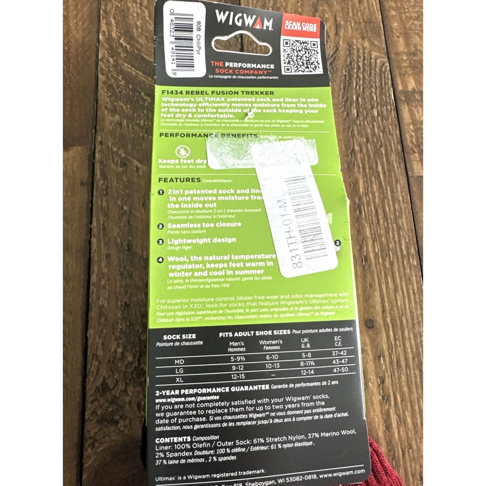 Vintage Wigwam Unisex Ultimax Single Track Pro Lightweight Mid Crew Socks M Pink Trail Nylon Unisex Medium Size ONE SIZE - 3 Thumbnail