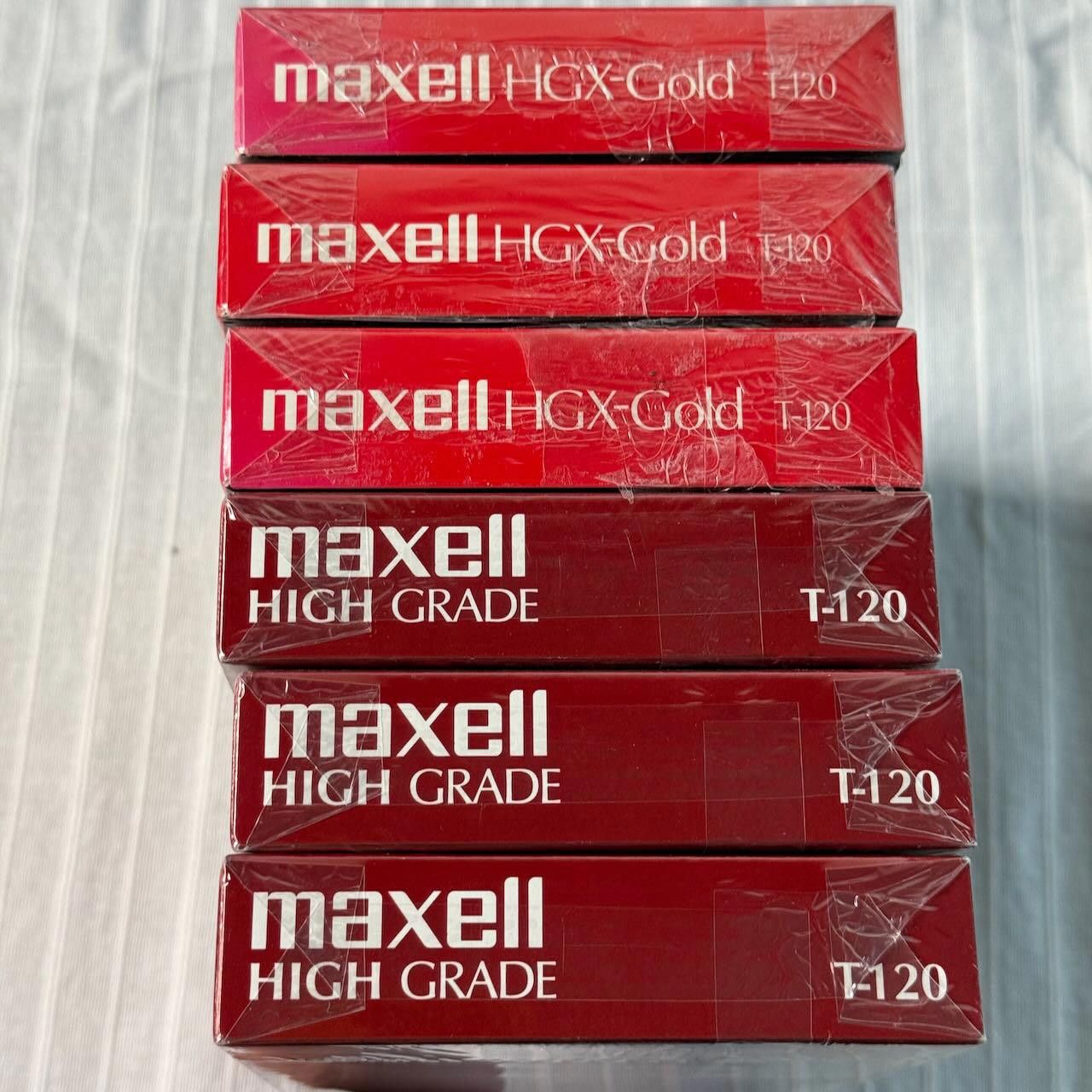 Other Lot of 6 VTG Maxell VHS Tapes T-120 High Grade & HGX-Gold Size ONE SIZE - 3 Thumbnail