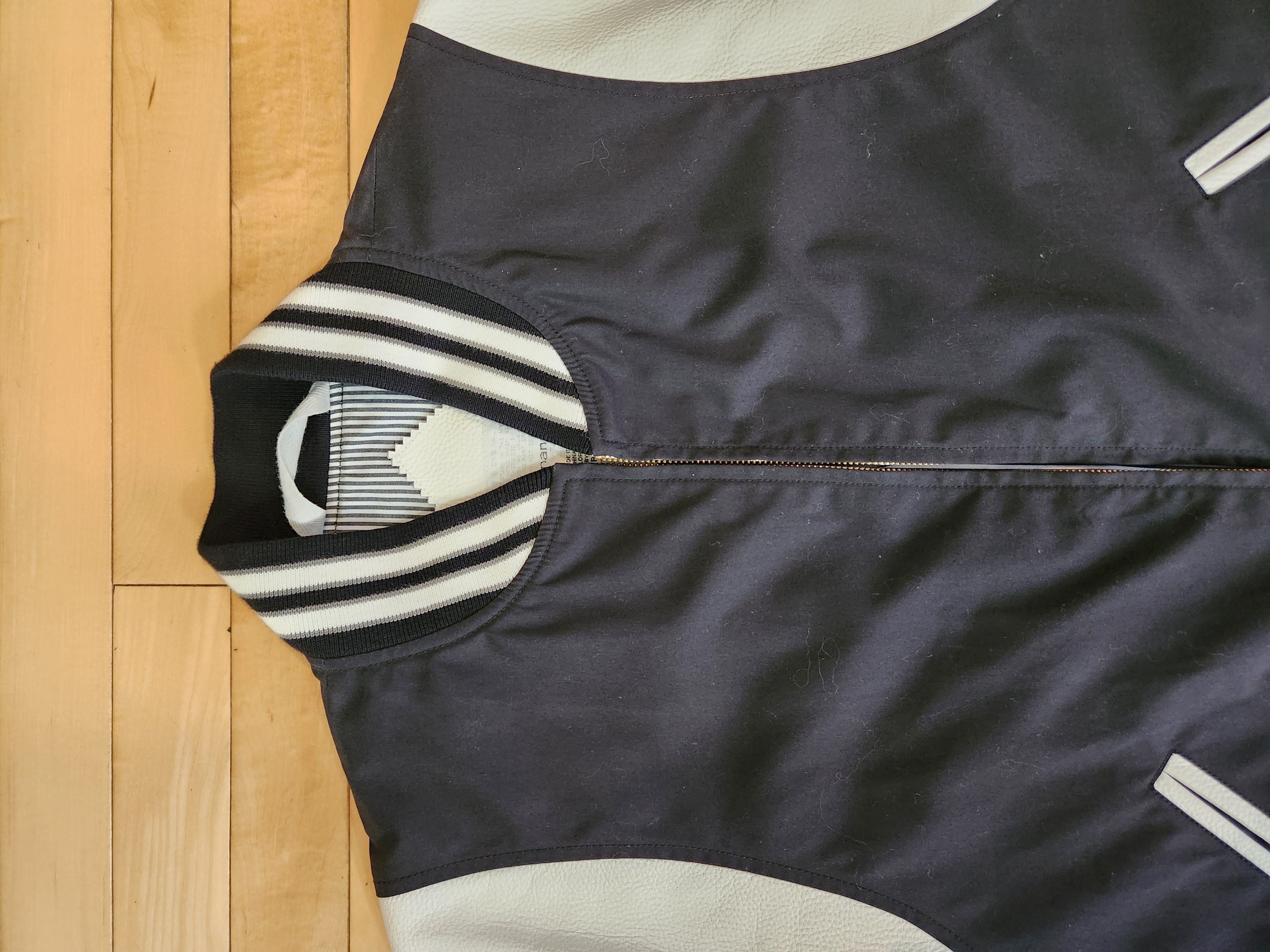 Nanamica Nanamica JAPAN 65/35 Varsity Jacket Black Grey White Leather Size US L / EU 52-54 / 3 - 2 Thumbnail