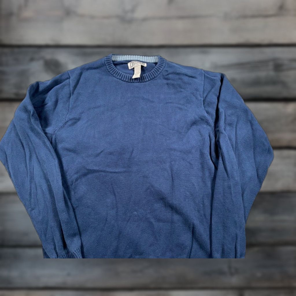 Vintage Duluth Men's Sweater Crewneck Large Tall Dark Blue Chunky Knit Cotton Blend Pullover Solid Classic Preppy Retro Size US L / EU 52-54 / 3 - 1 Thumbnail