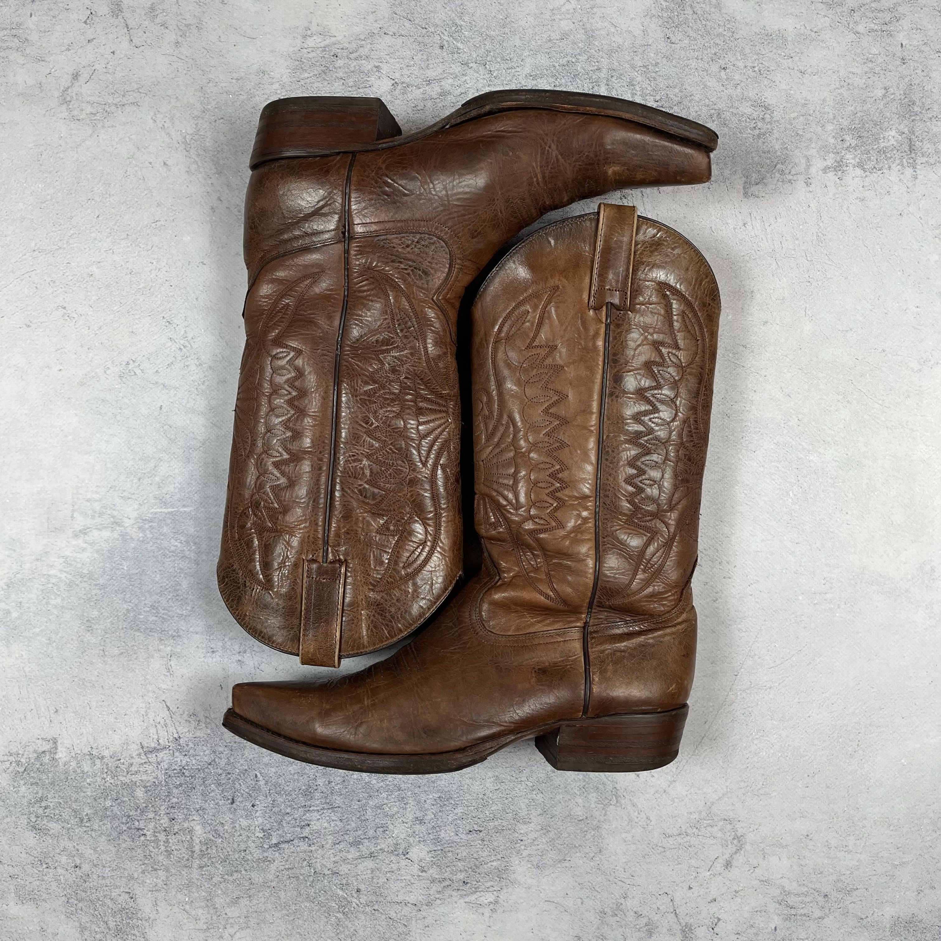 Buffalo London Vintage Buffalo Western Brown Leather Cowboy Boots 90’s Size US 9 / IT 39 - 4 Thumbnail