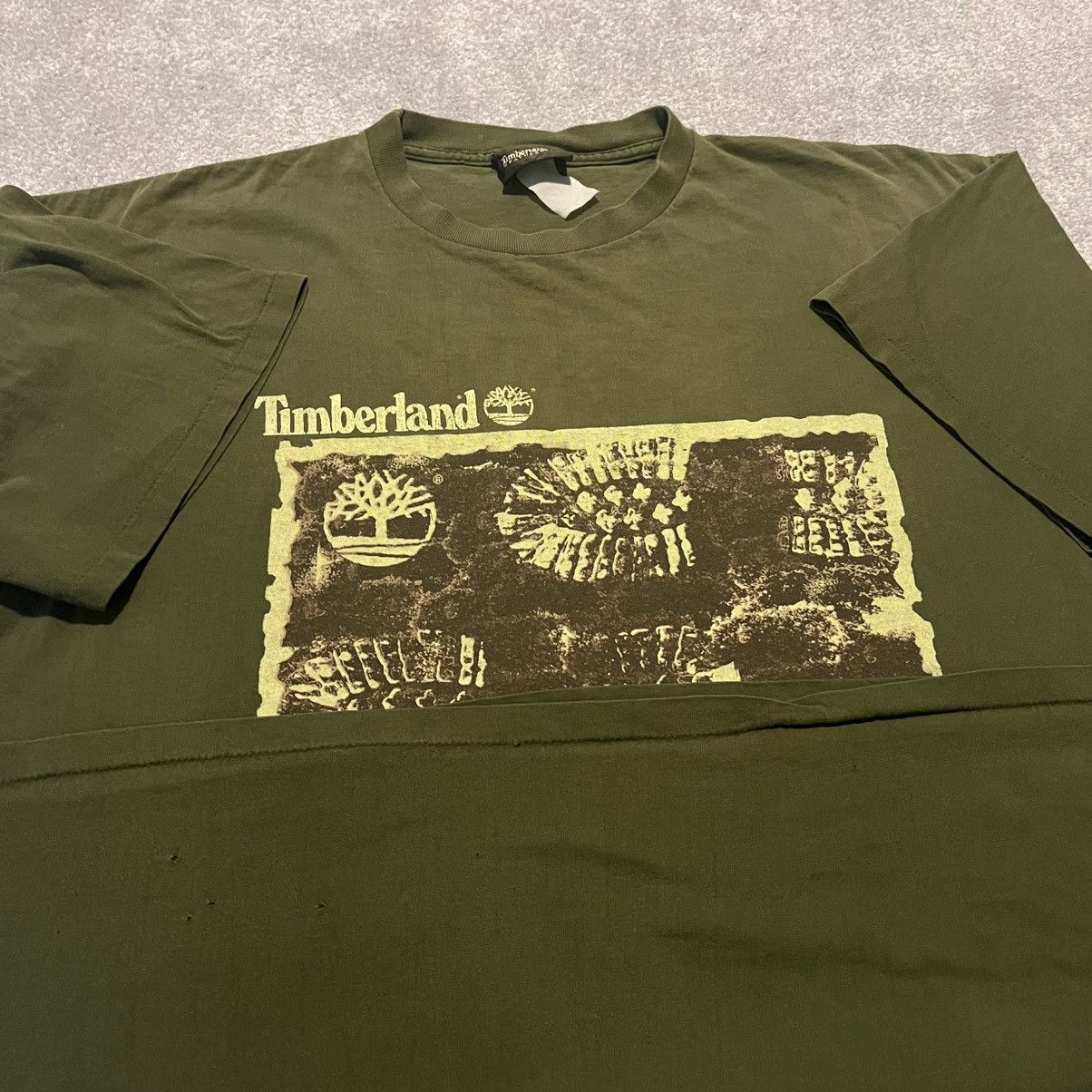Timberland × Vintage Vintage 1990s Timberland Authentic Weathergear Boot Logo Tee Size US XL / EU 56 / 4 - 4 Thumbnail