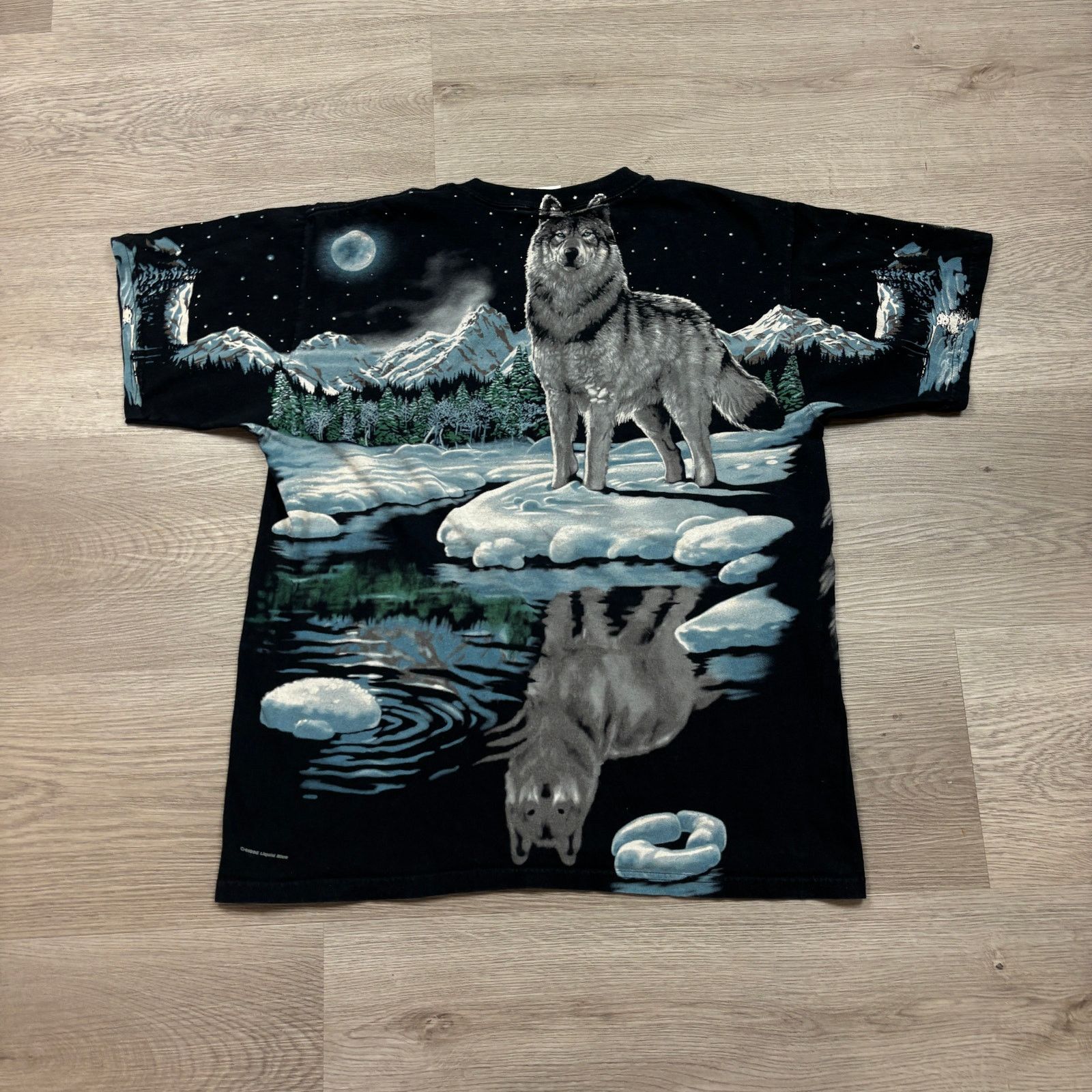 Liquid Blue × Vintage VTG 90s Liquid Blue Wolf AOP 1995 Shirt Men's Large Y2K Size US L / EU 52-54 / 3 - 4 Thumbnail