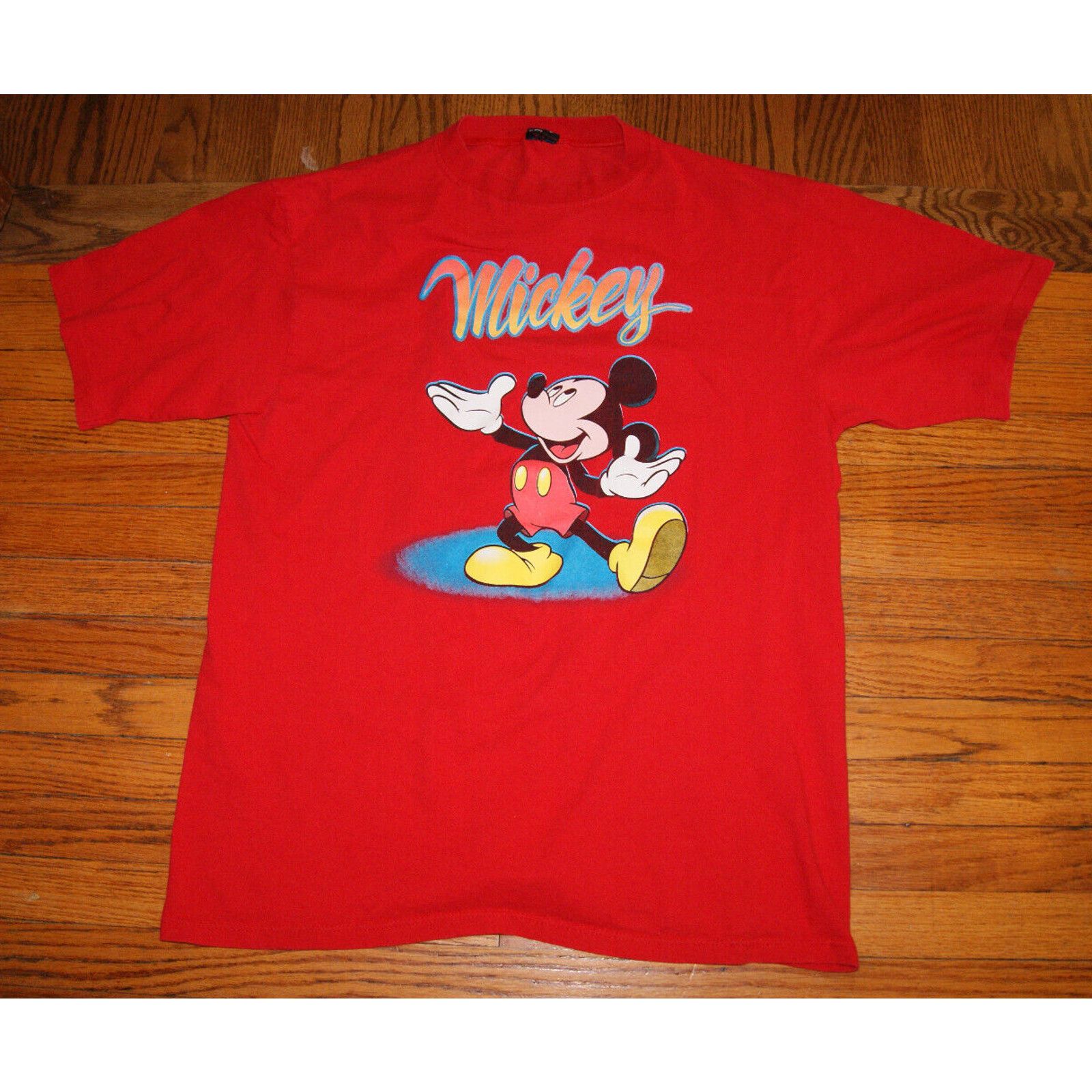 Disney VTG 90 Script Disney Mickey Mouse L TShirt Rare Screen Print Size US L / EU 52-54 / 3 - 2 Thumbnail