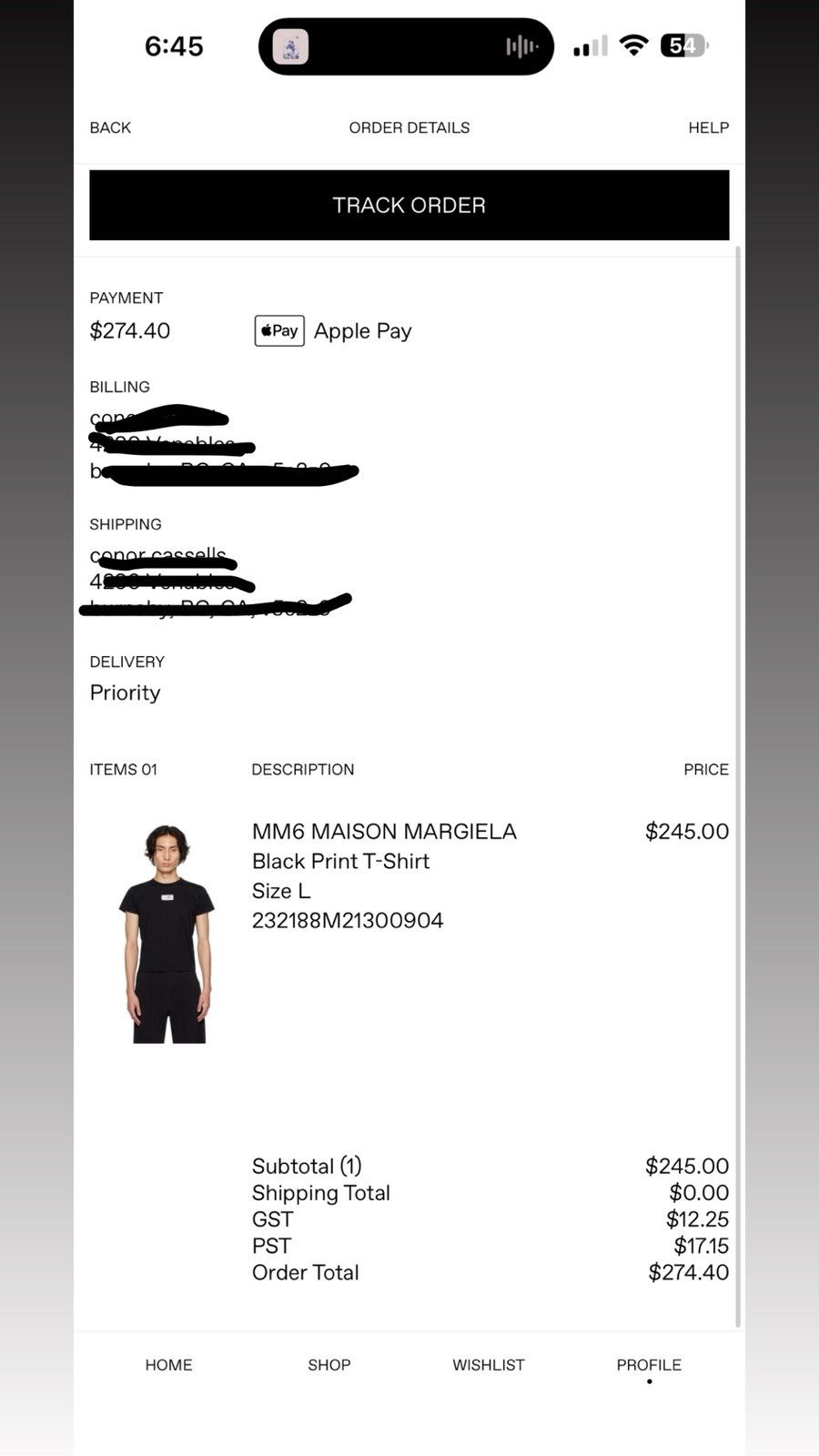 Maison Margiela MAISON MARGIELA MM6 Black Print T-Shirt Size US L / EU 52-54 / 3 - 7 Thumbnail