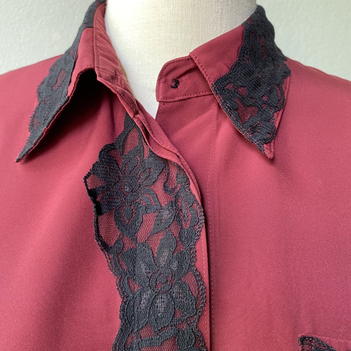 Moschino MOSSCHINO Red Lace Trimmed Shirt Size M / US 6-8 / IT 42-44 - 15 Thumbnail