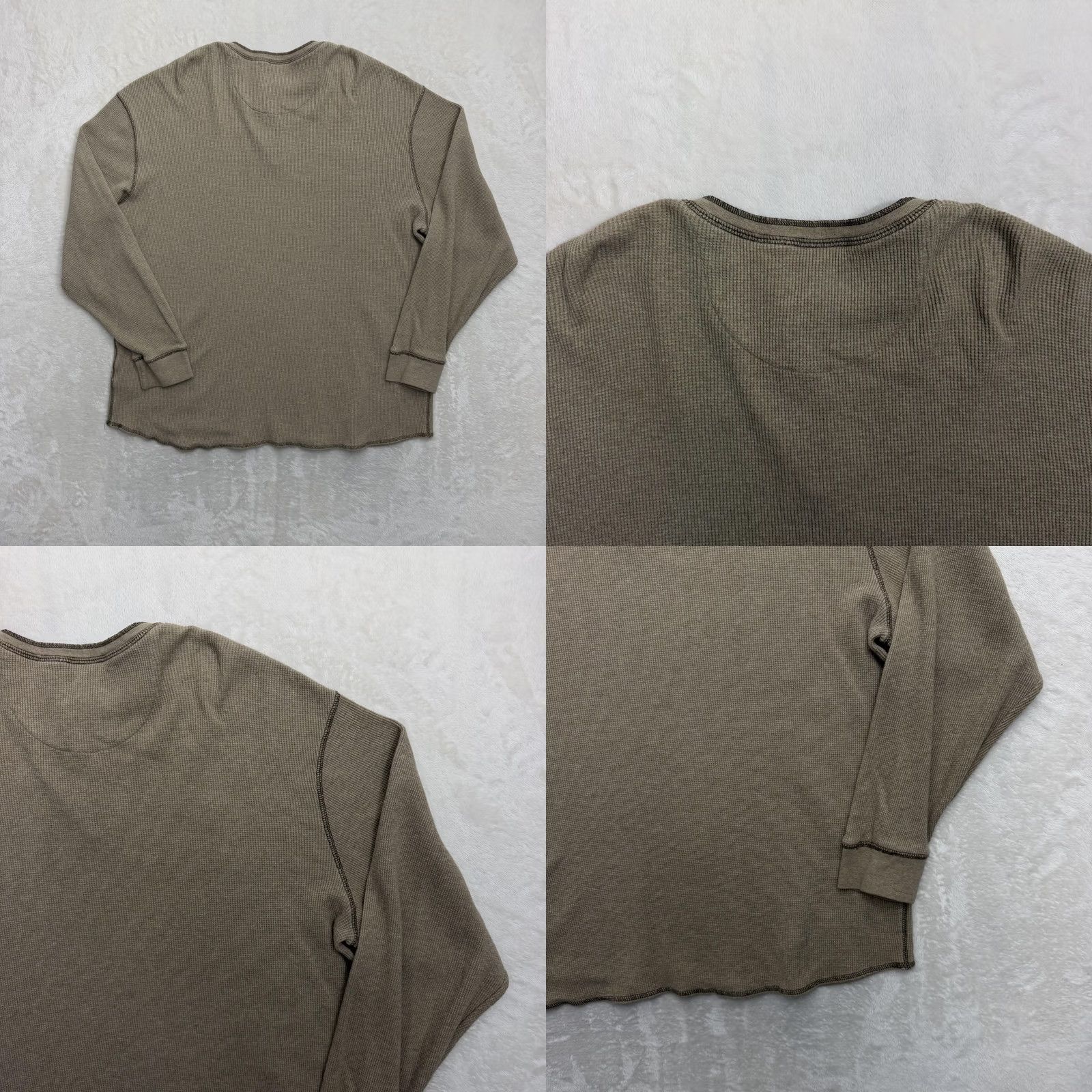 Roundtree & Yorke VINTAGE-roundtree yorke henley shirt mens XL beige thermal knit 100% cotton long sleeve pullover button casual winter shirts Mens Size US XL / EU 56 / 4 - 8 Thumbnail