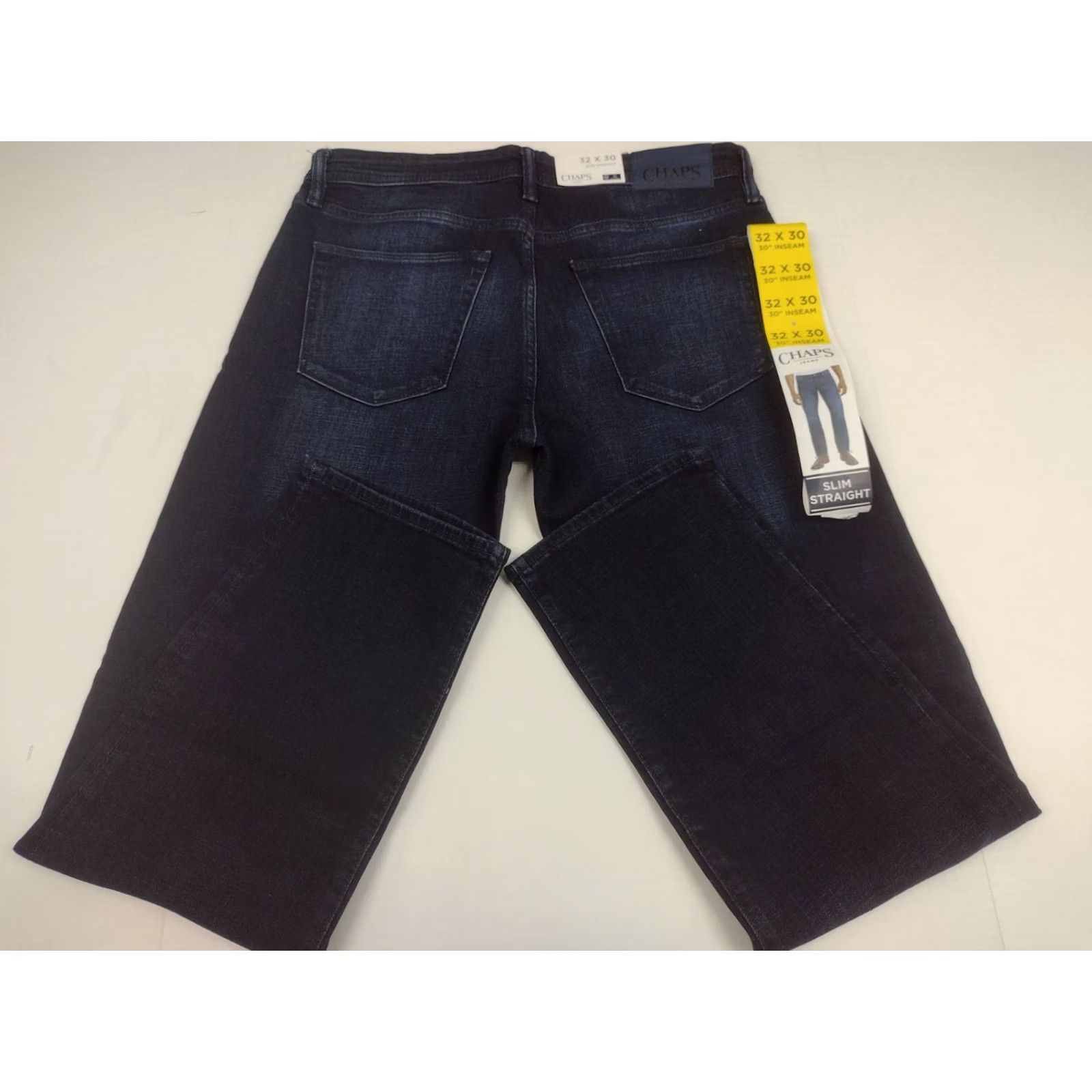 Chaps Chaps Jeans Slim Straight Denim 32/30 Abyss Wash Blue 5-Pocket Mens Regular Slim Cotton Blend NWT Modern Classic American Comfort Stretch Size US 32 / EU 48 - 6 Thumbnail