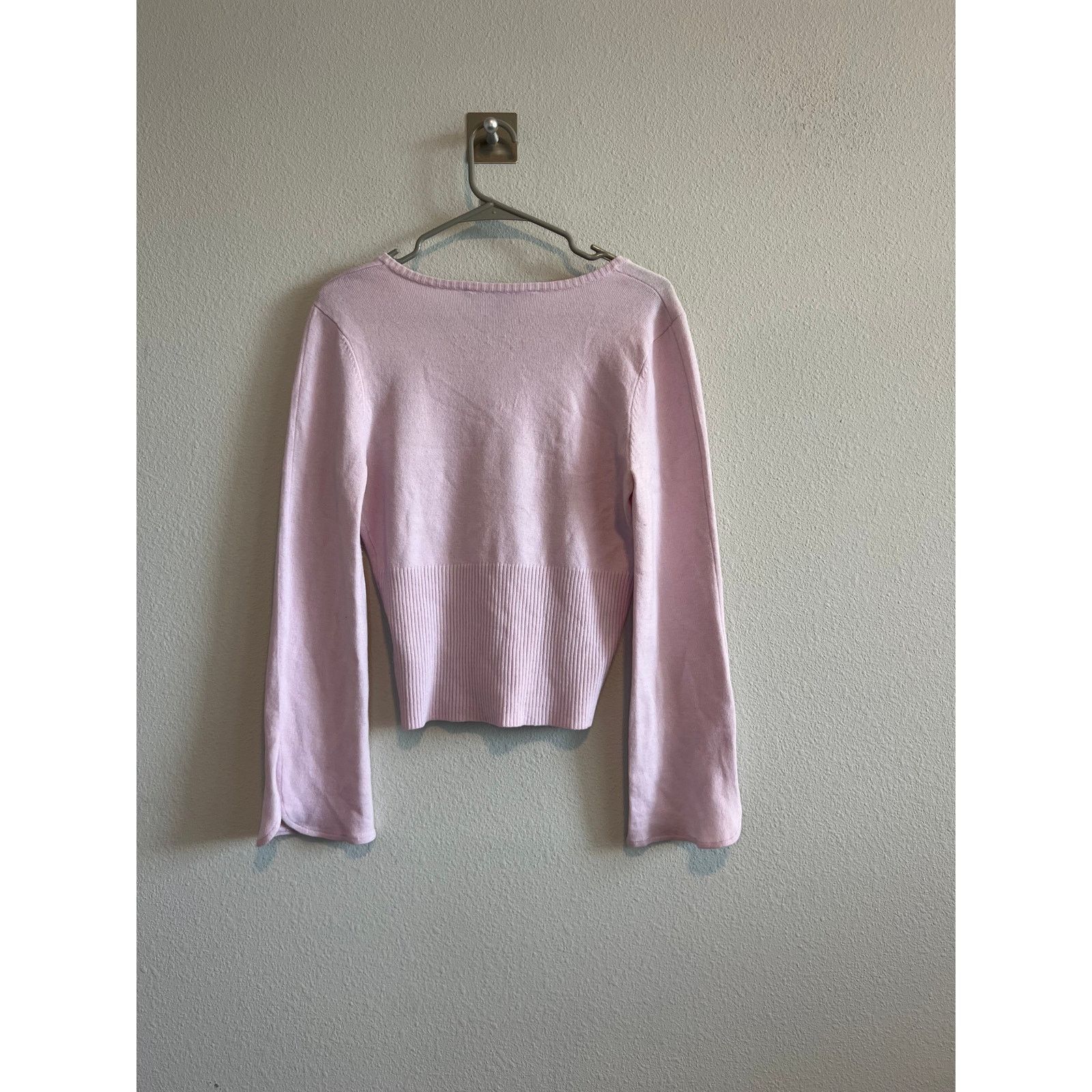 Ecko Unltd. Pink Y2K Ecko Fitted V-Neck long sleeve soft knit sweater Size L / US 10 / IT 46 - 4 Thumbnail