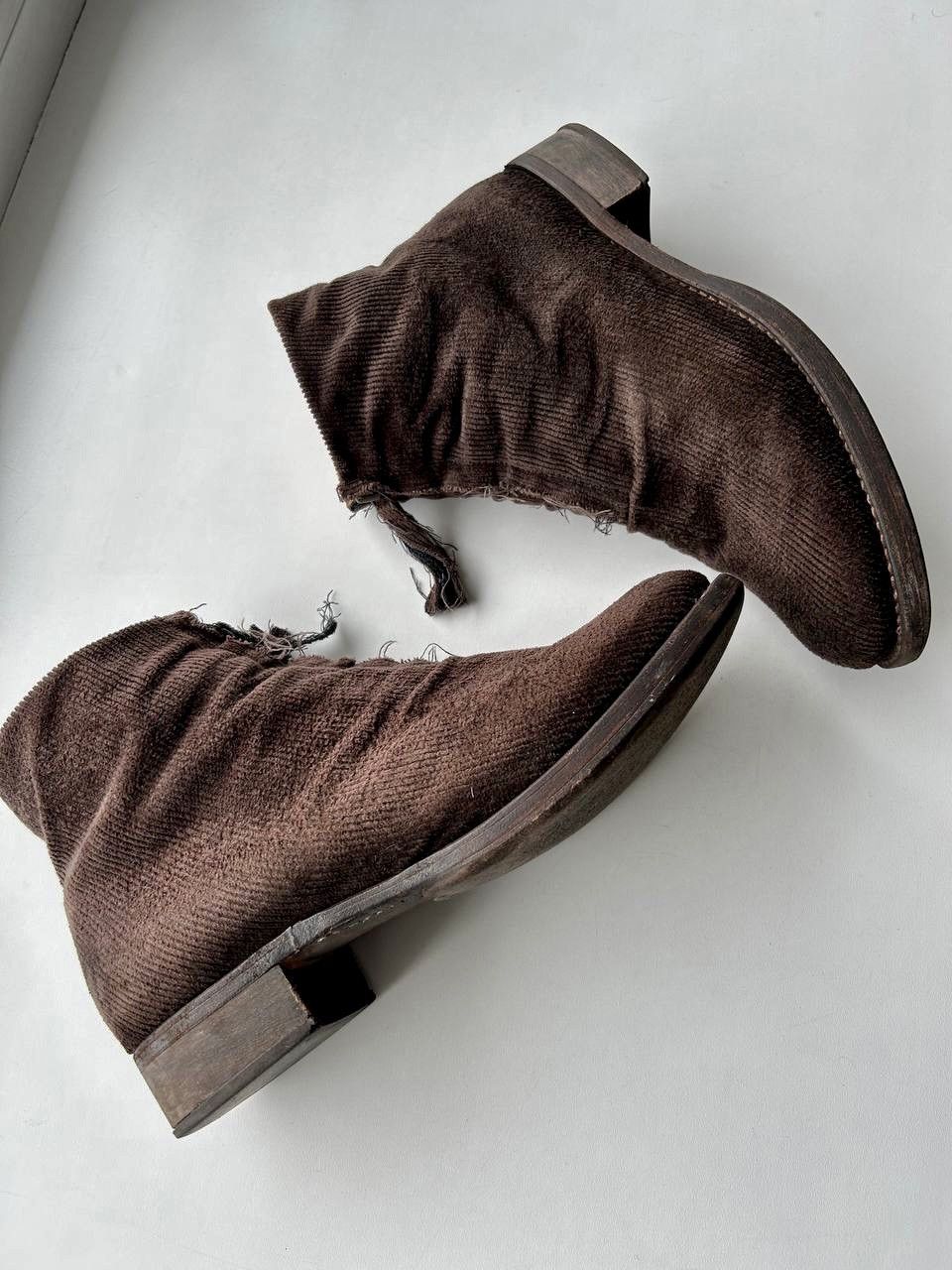 Cherevichkiotvichki Cherevichkiotvichki Layered Corduroy Leather Ankle Zip Boots Size US 9 / EU 42 - 3 Thumbnail