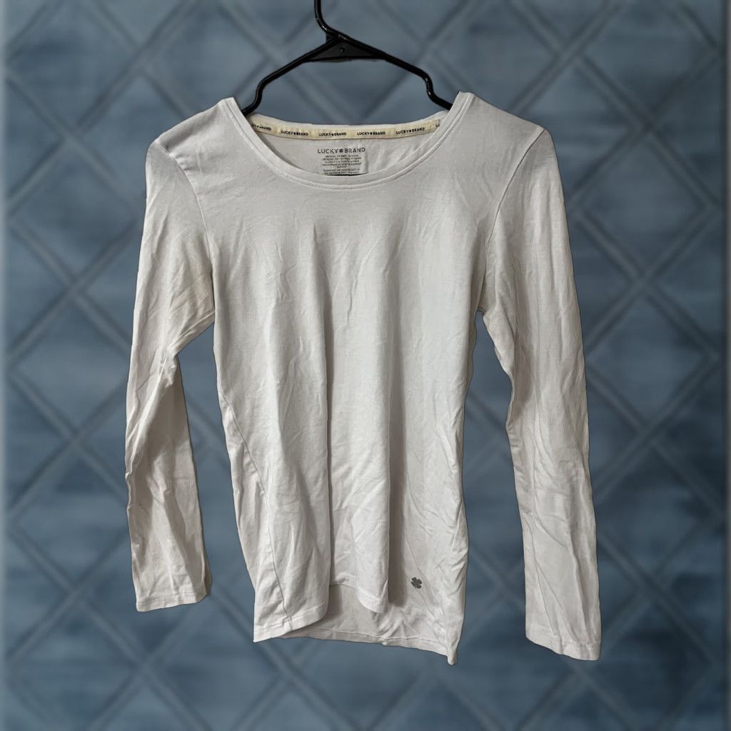 Lucky Brand Lucky Brand Sleep Shirt Womens Adult Small White Long Sleeve Lounge Size S / US 4 / IT 40 - 1 Thumbnail