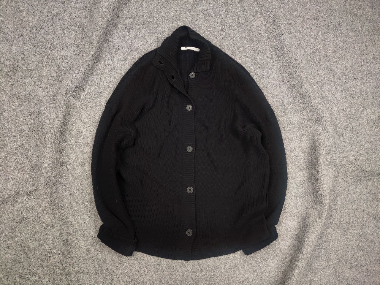 Alexander Wang Alexander Wang Cotton Black Oversized knit Button Cardigan Size S / US 4 / IT 40 - 1 Thumbnail