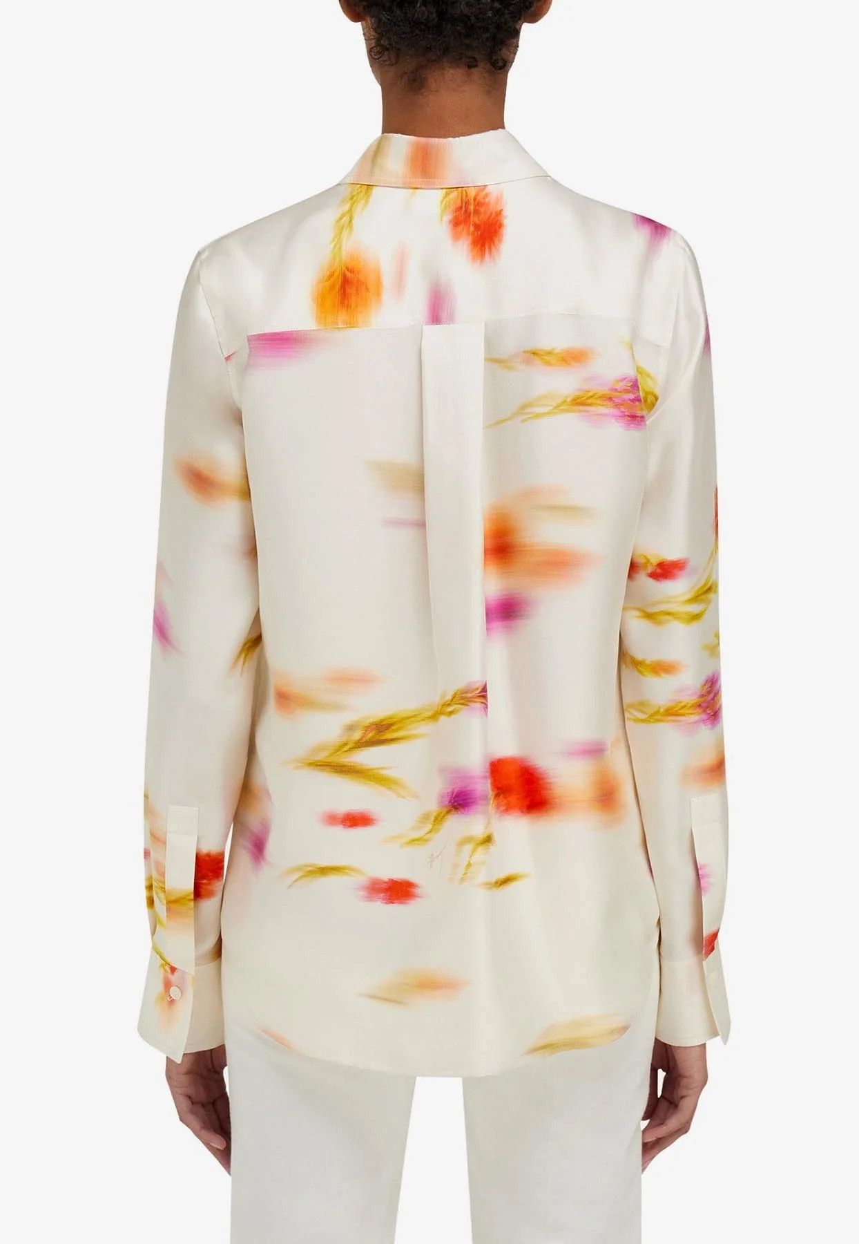 Salvatore Ferragamo o1s1rm0426 Blossom-print Long-sleeve Shirt in Multicolor Size M / US 6-8 / IT 42-44 - 3 Thumbnail