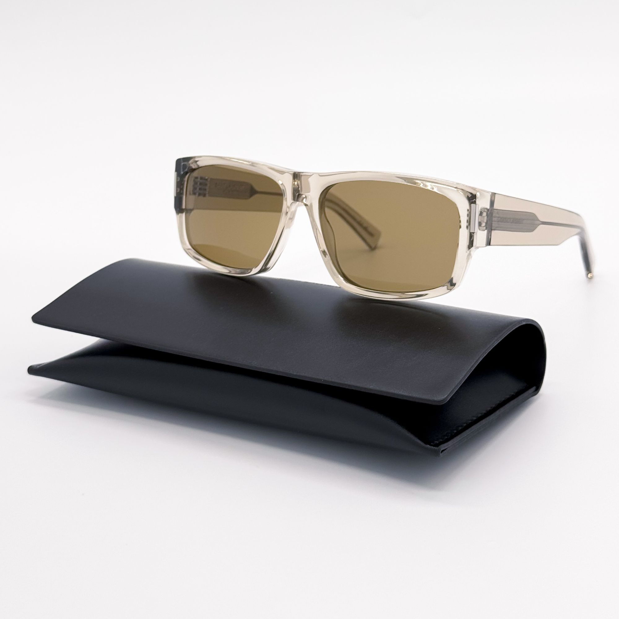 Saint Laurent Paris NEW SAINT LAURENT SUNGLASSES SL689 005 MEN SQUARE BEIGE/BROW Size ONE SIZE - 1 Thumbnail