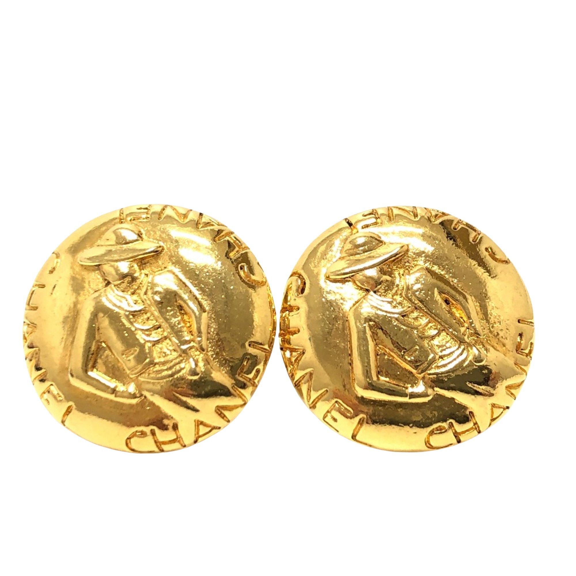 Chanel Vintage Round Clip Earrings earring