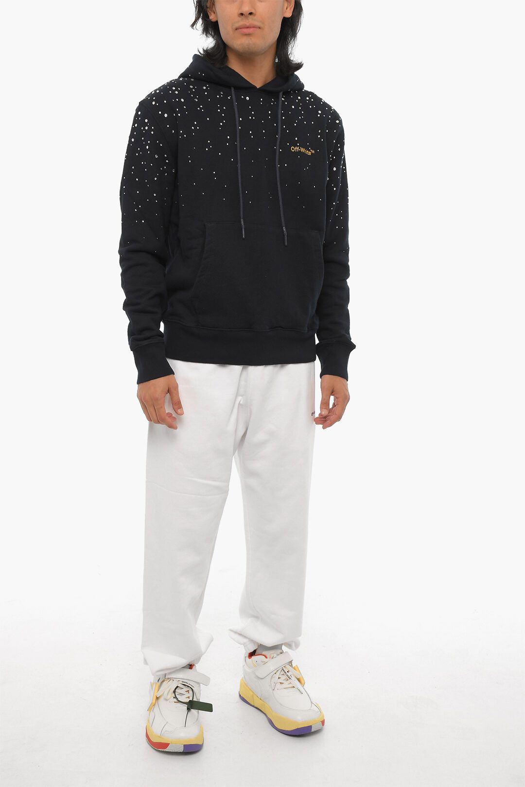 Off-White og1mm0824 Brushed Cotton Hoodie in Black Size US XXS / EU 40 - 4 Thumbnail