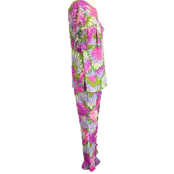 Vintage Vintage 60s Floral Hippie Short Sleeve Pant Suit - XS/24" Size XS / US 0-2 / IT 36-38 - 9 Thumbnail