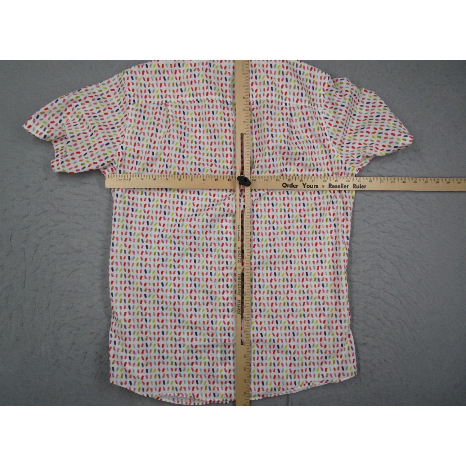 David Donahue David Donahue Shirt Mens Medium White Popsicle Print Short Sleeve Cotton Casual Size US M / EU 48-50 / 2 - 6 Thumbnail