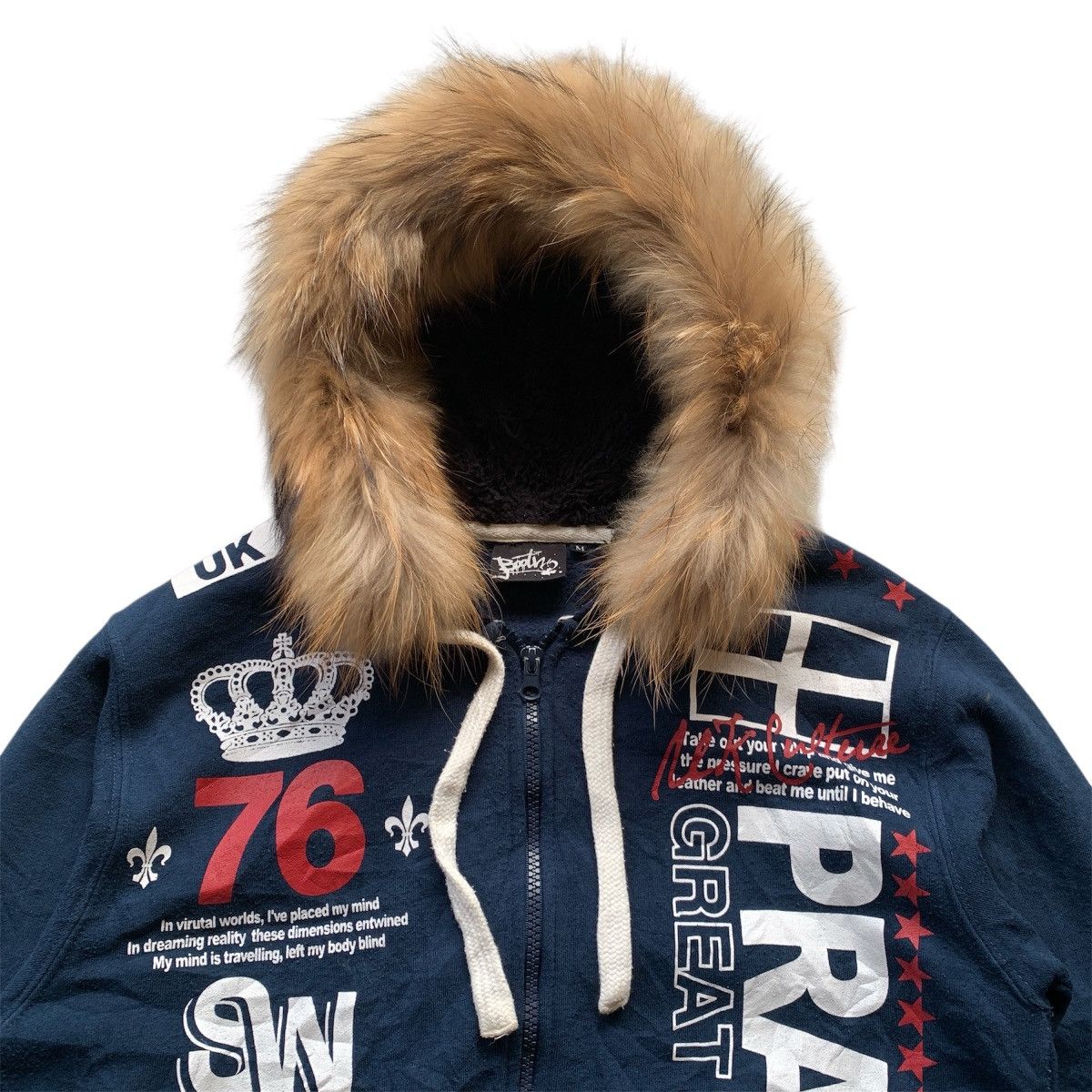 If Six Was Nine Booth Poem Faux Fur LGB ifsix Vkei Style Zip Hoodie Size US M / EU 48-50 / 2 - 3 Thumbnail