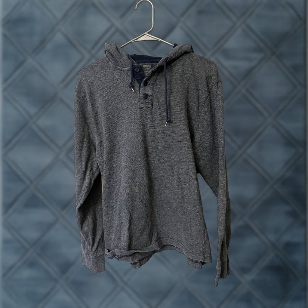 Old Navy Old Navy Hoodie Mens M Blue Henley Sweatshirt Hooded Pullover Lightweight Shirt Size US M / EU 48-50 / 2 - 1 Thumbnail
