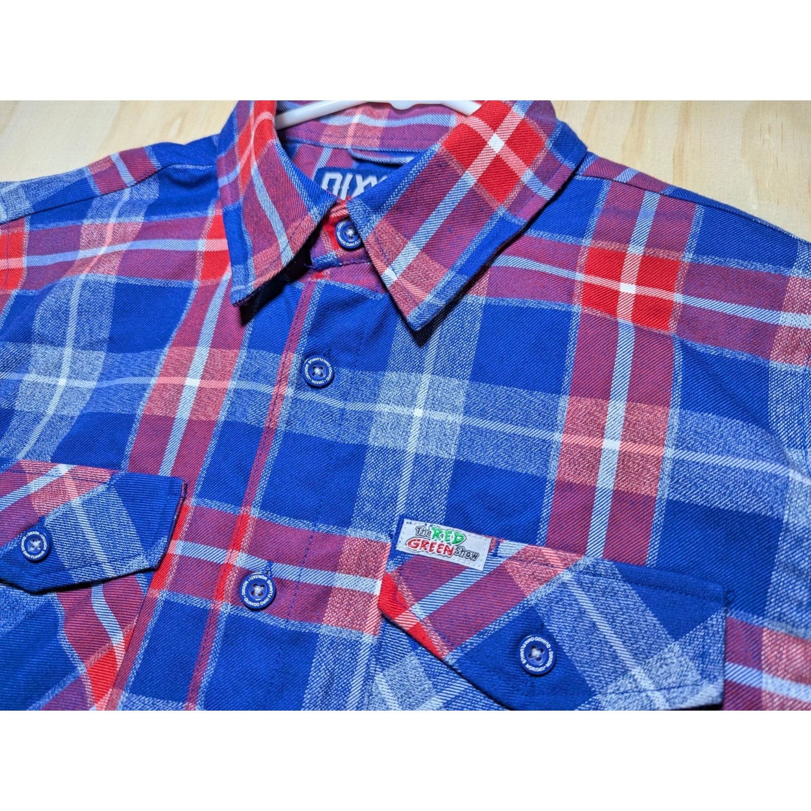 Dixxon Dixxon Men's Medium Red Green Show Flannel Blue Red Size US M / EU 48-50 / 2 - 4 Thumbnail