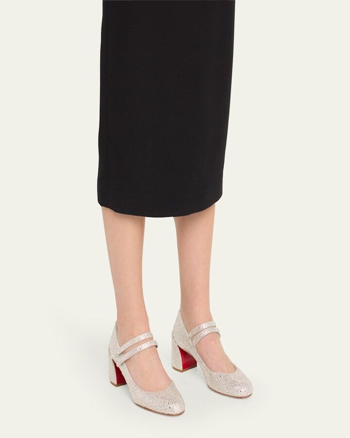Christian Louboutin o1s1wg111024 Miss Jane Strass Pumps in Silver Size US 12 / IT 42 - 4 Thumbnail