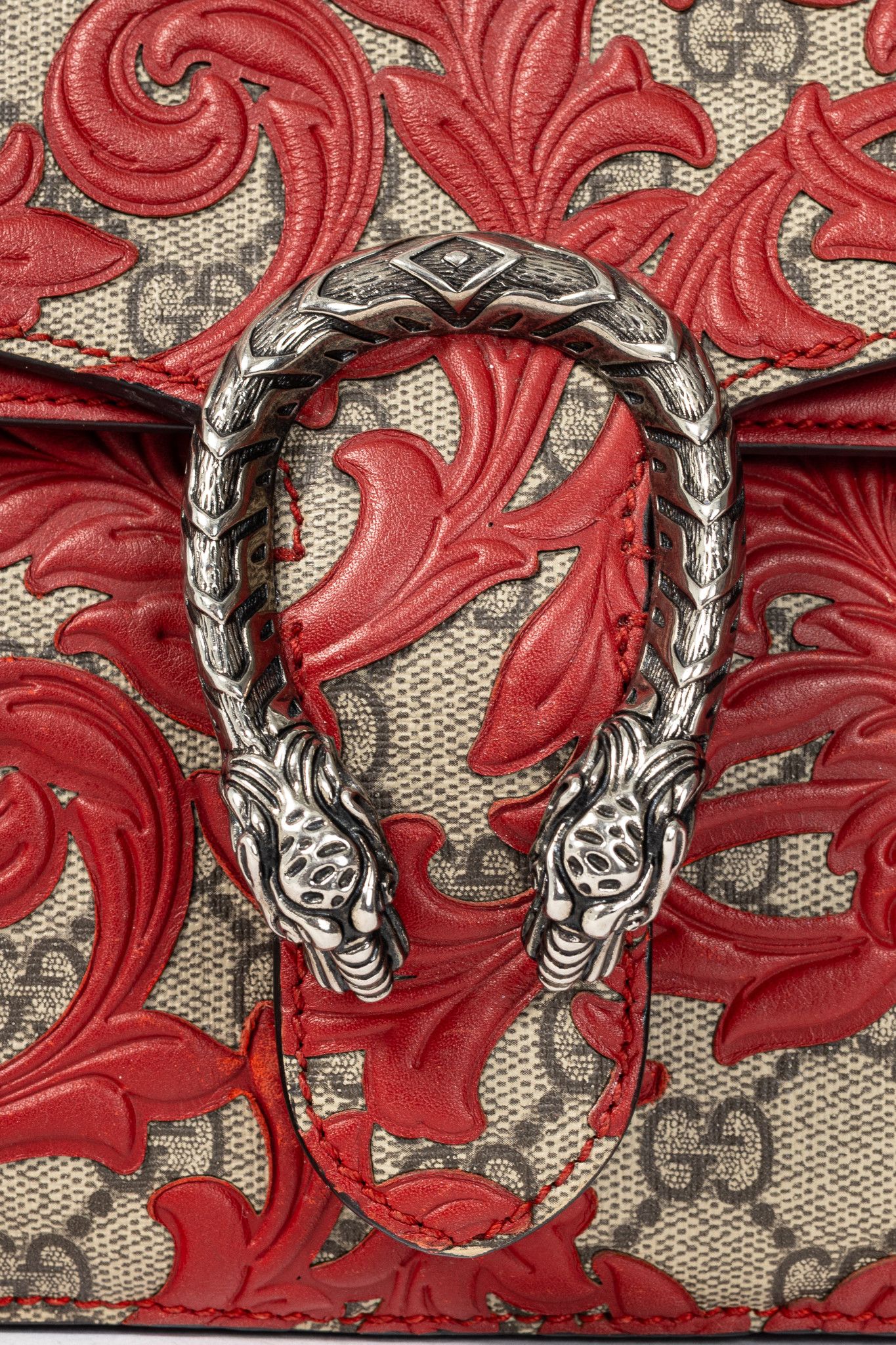 Gucci Gucci Dionysus Red Arabesque & GG Supreme Shoulder Bag Size ONE SIZE - 10 Thumbnail