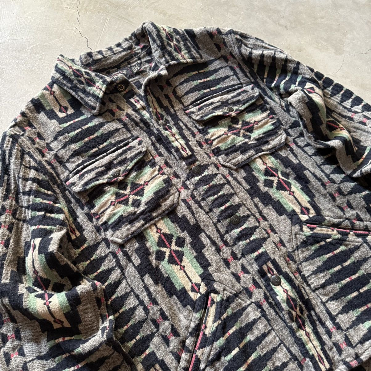 RRL Ralph Lauren RRL Brown Bear Blanket Jacquard Overshirt Size US L / EU 52-54 / 3 - 6 Thumbnail
