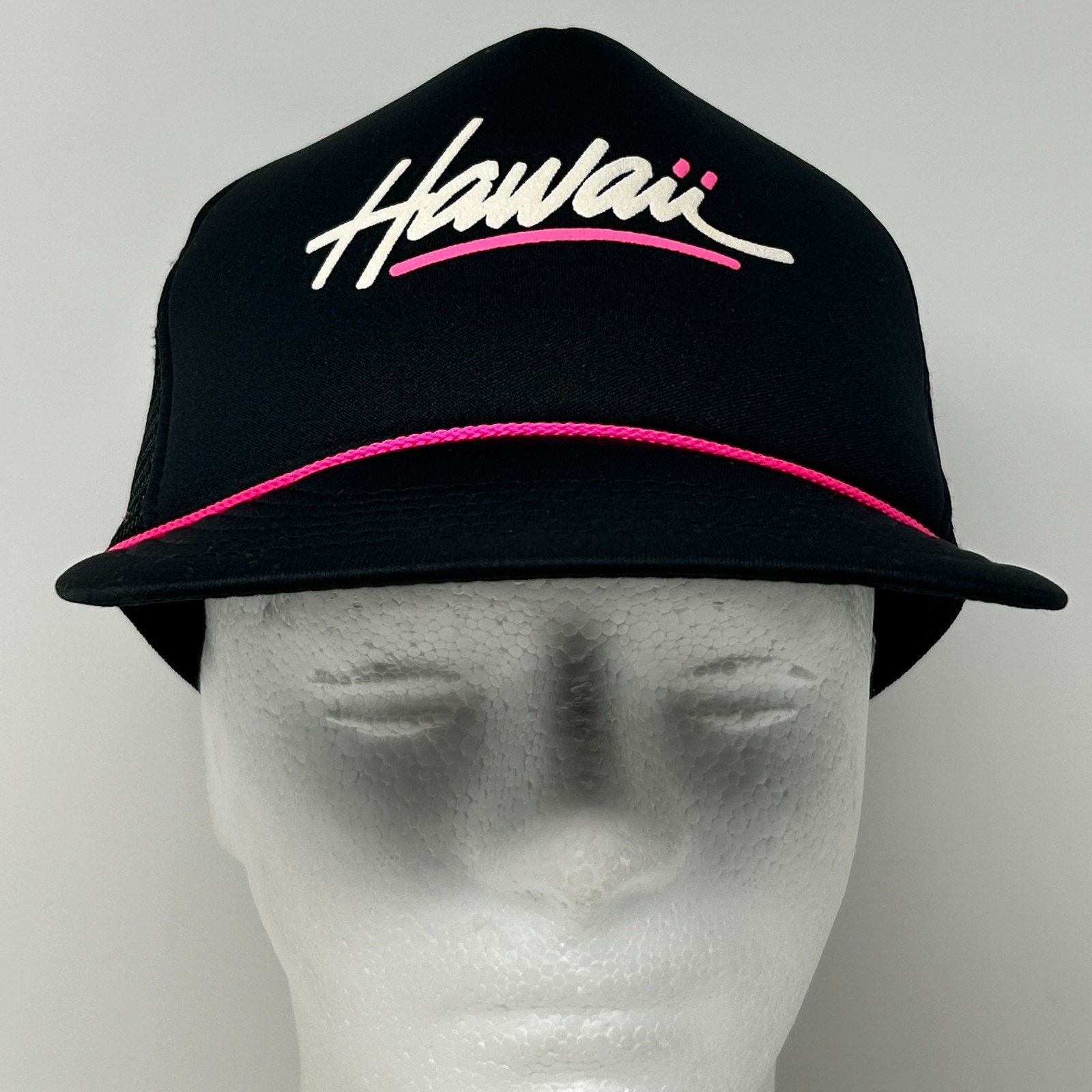 Vintage Vintage 90s Hawaii Trucker Hat Baseball Cap Rope Cord Black Size ONE SIZE - 2 Thumbnail