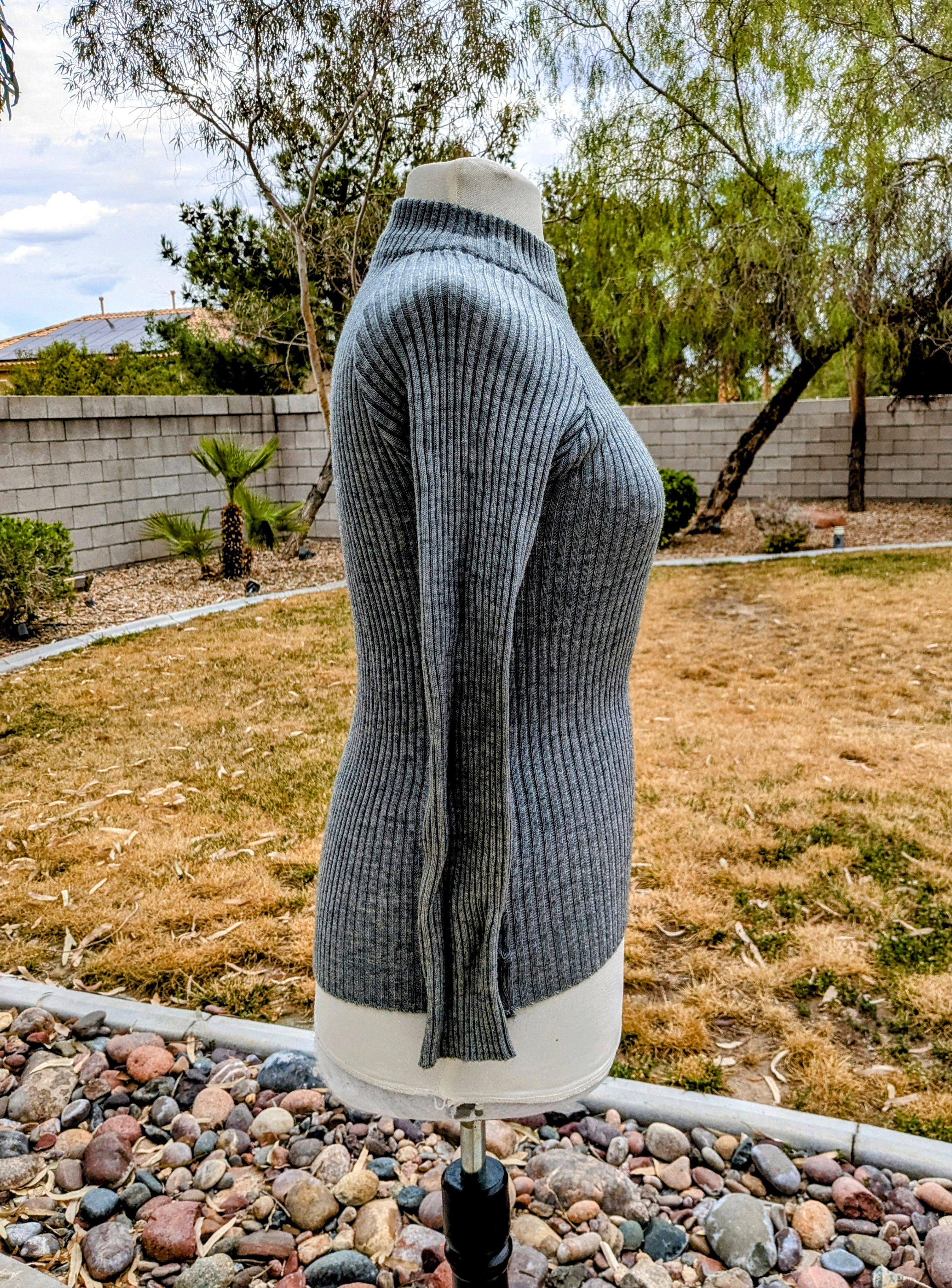 Vintage VTG Petite Ladies Kosugi Ribbed Knit Turtleneck Fitted Top Size L / US 10 / IT 46 - 3 Thumbnail