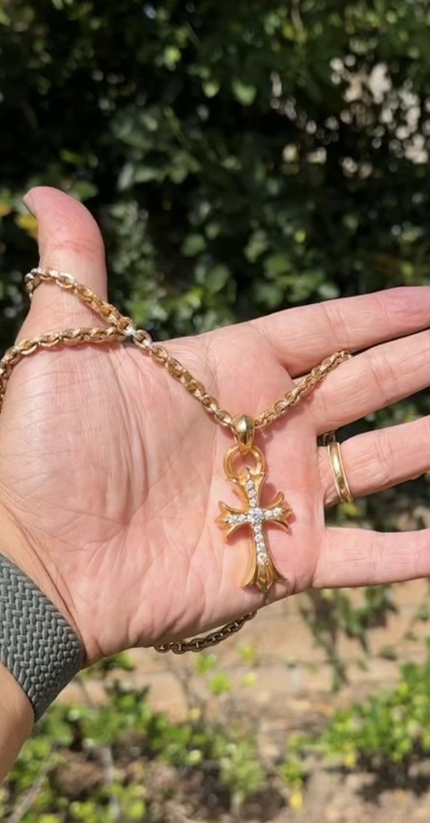 Chrome Hearts Chrome Hearts 22K Gold Pave Set Paper Chain + Chrome Hearts Chrome Hearts 22K Gold Pave Set Paper Chain +