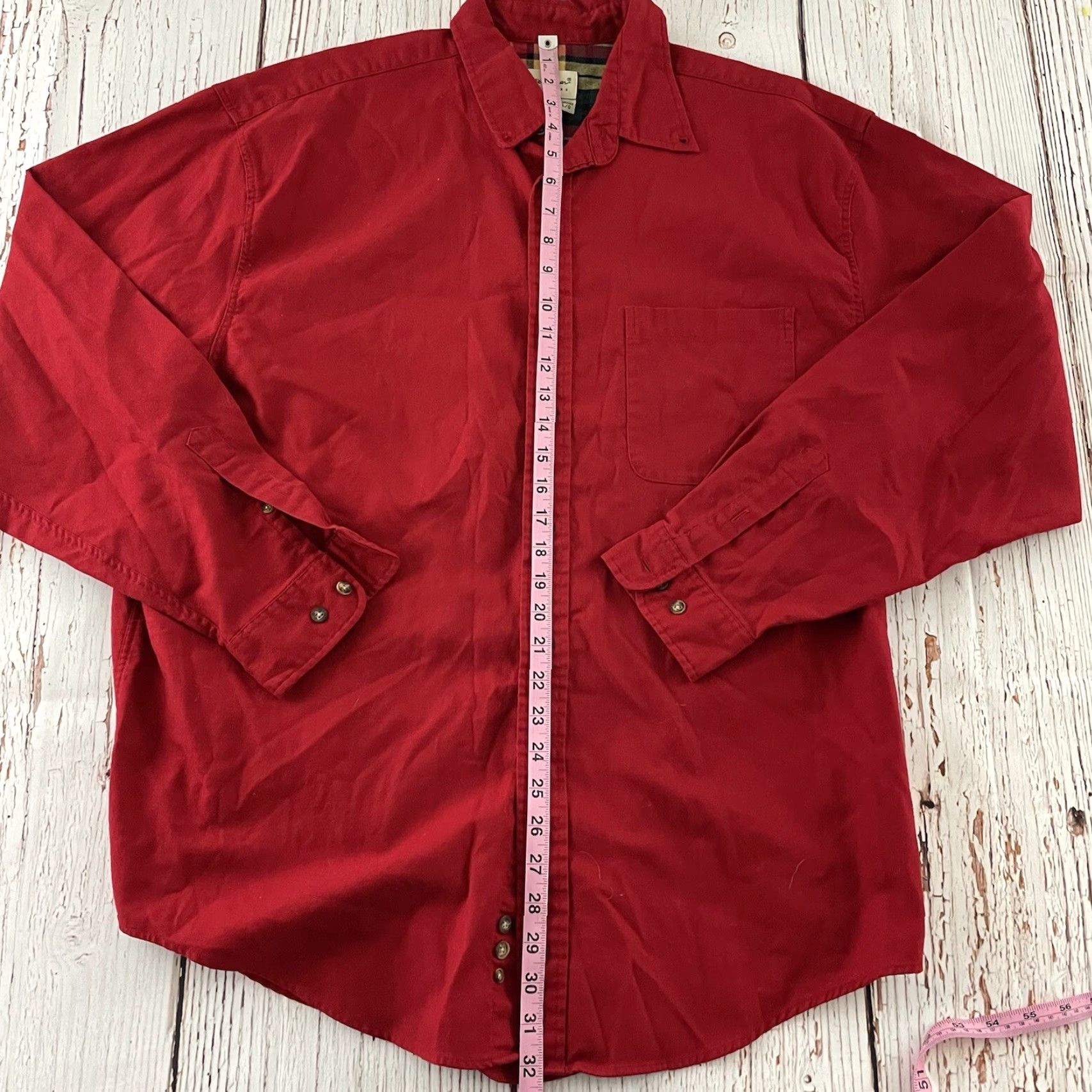 Eddie Bauer VINTAGE Eddie Bauer Shirt Men Large Red Long Sleeve Button-Up Cotton Solid Size US L / EU 52-54 / 3 - 3 Thumbnail