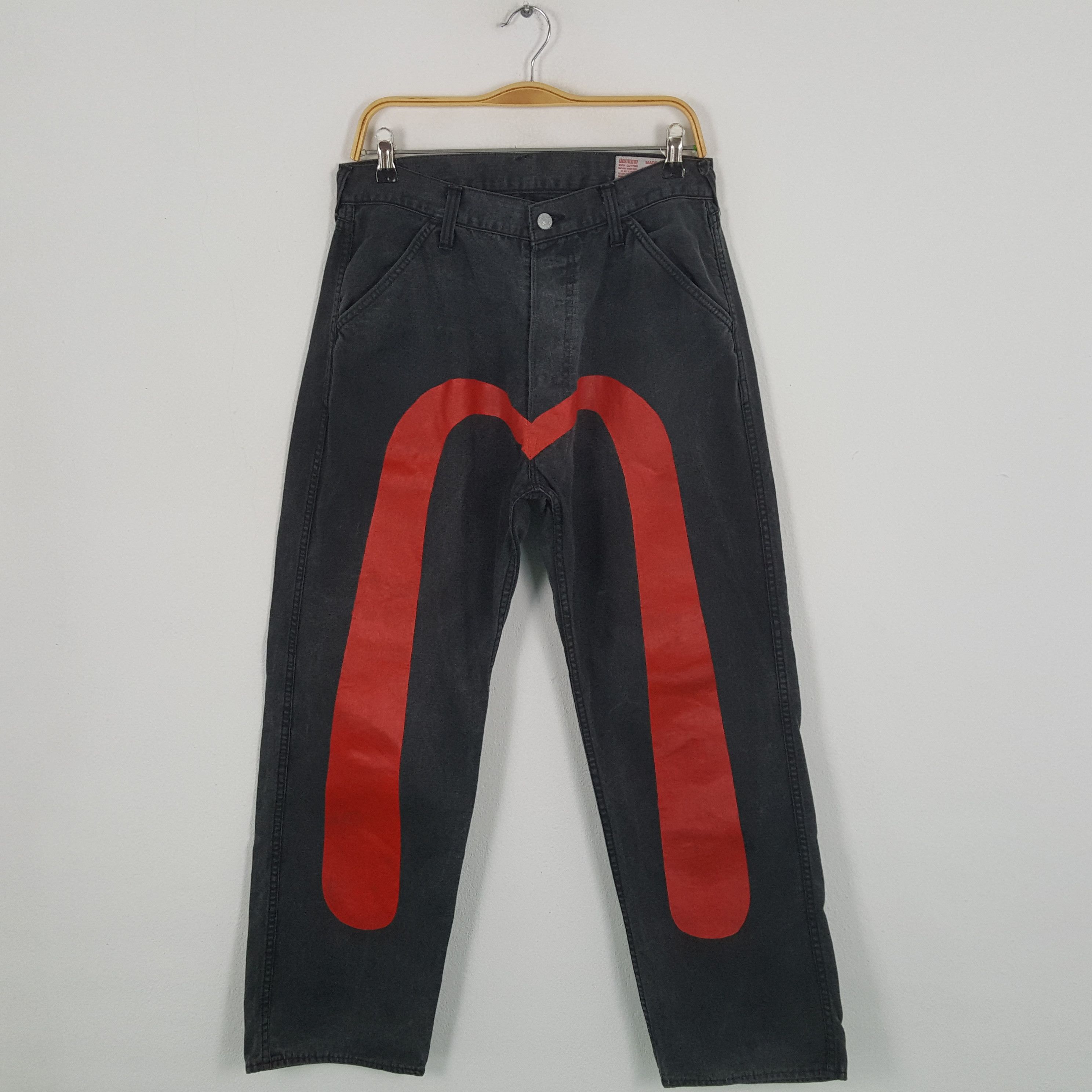 Evisu × Japanese Brand × Vintage Vintage EVISU Japanese Brand Daicock Custom Black Jeans Size US 30 / EU 46 - 1 Thumbnail