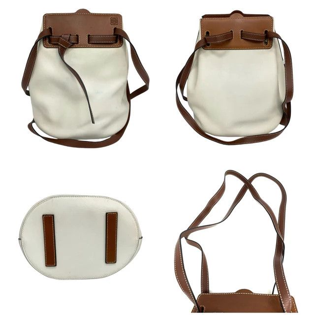 Loewe Loewe White Black Calfskin Lazo Bucket Bag Size ONE SIZE - 4 Thumbnail