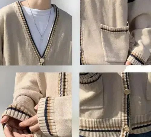 Japanese Brand New Modish Elegant Striped Sleeve Cardigan Jumper Jacket Size US L / EU 52-54 / 3 - 3 Thumbnail