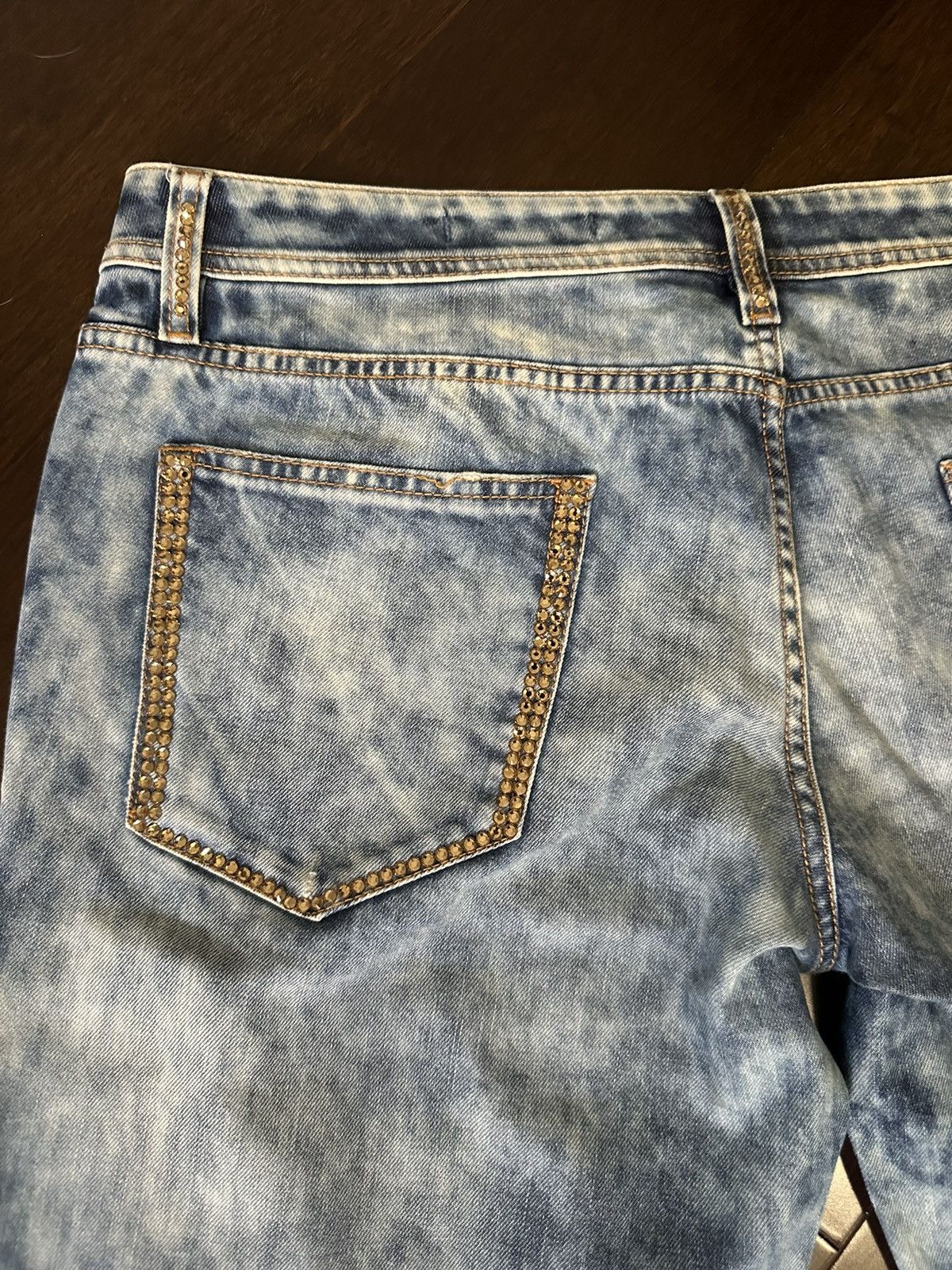 Just Cavalli Just Cavalli Women's Studded Embellished Blue Denim Jeans Size 24" / US 00 / IT 34 - 10 Thumbnail