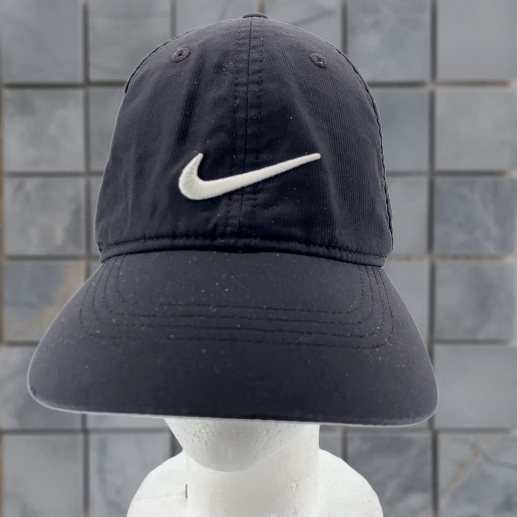 Nike Nike Legacy91 Dri-Fit Swoosh Golf Hat Cap Strap Back Black Mens Size ONE SIZE - 1 Thumbnail