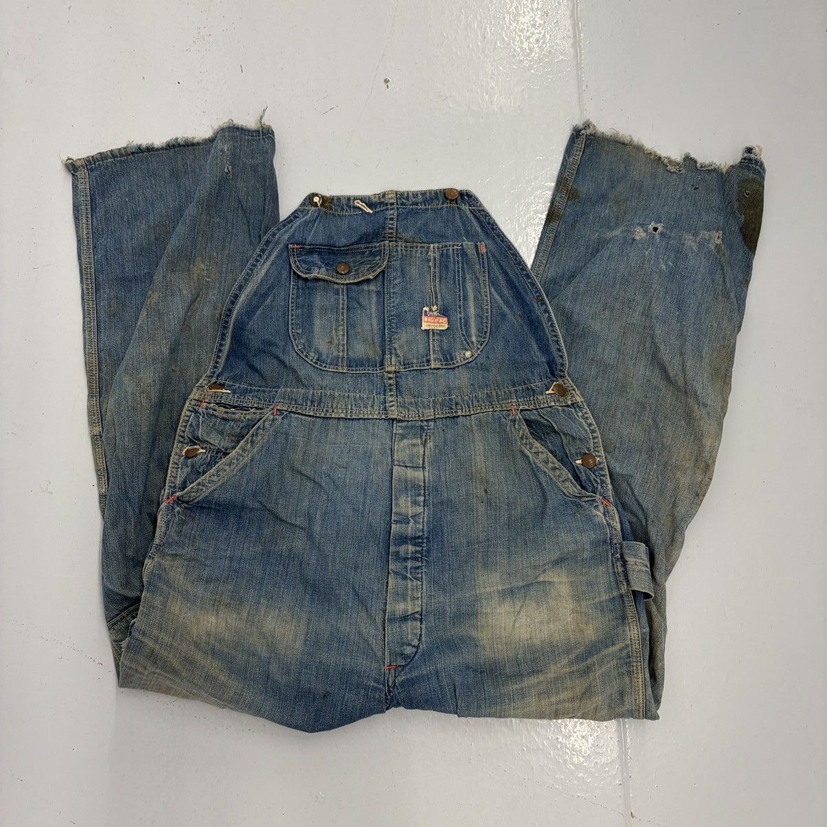 Other Vintage 50s Big Mac Blue Dark Workwear Denim Overalls 36x30 Size US 36 / EU 52 - 1 Thumbnail