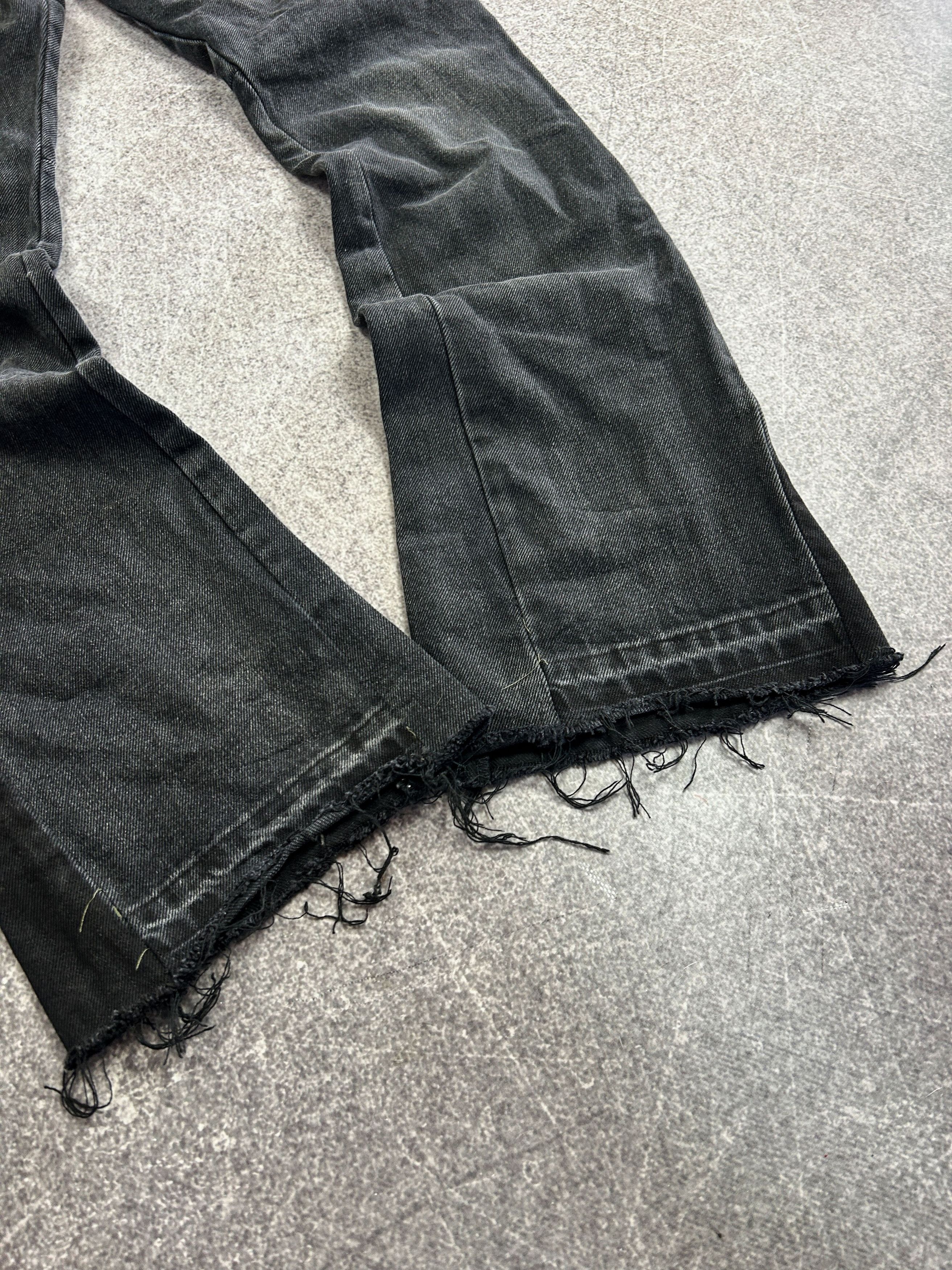 Japanese Brand Distressed Black Jeans Panel Flare Grunge Punk Y2K Archive Size US 32 / EU 48 - 4 Thumbnail