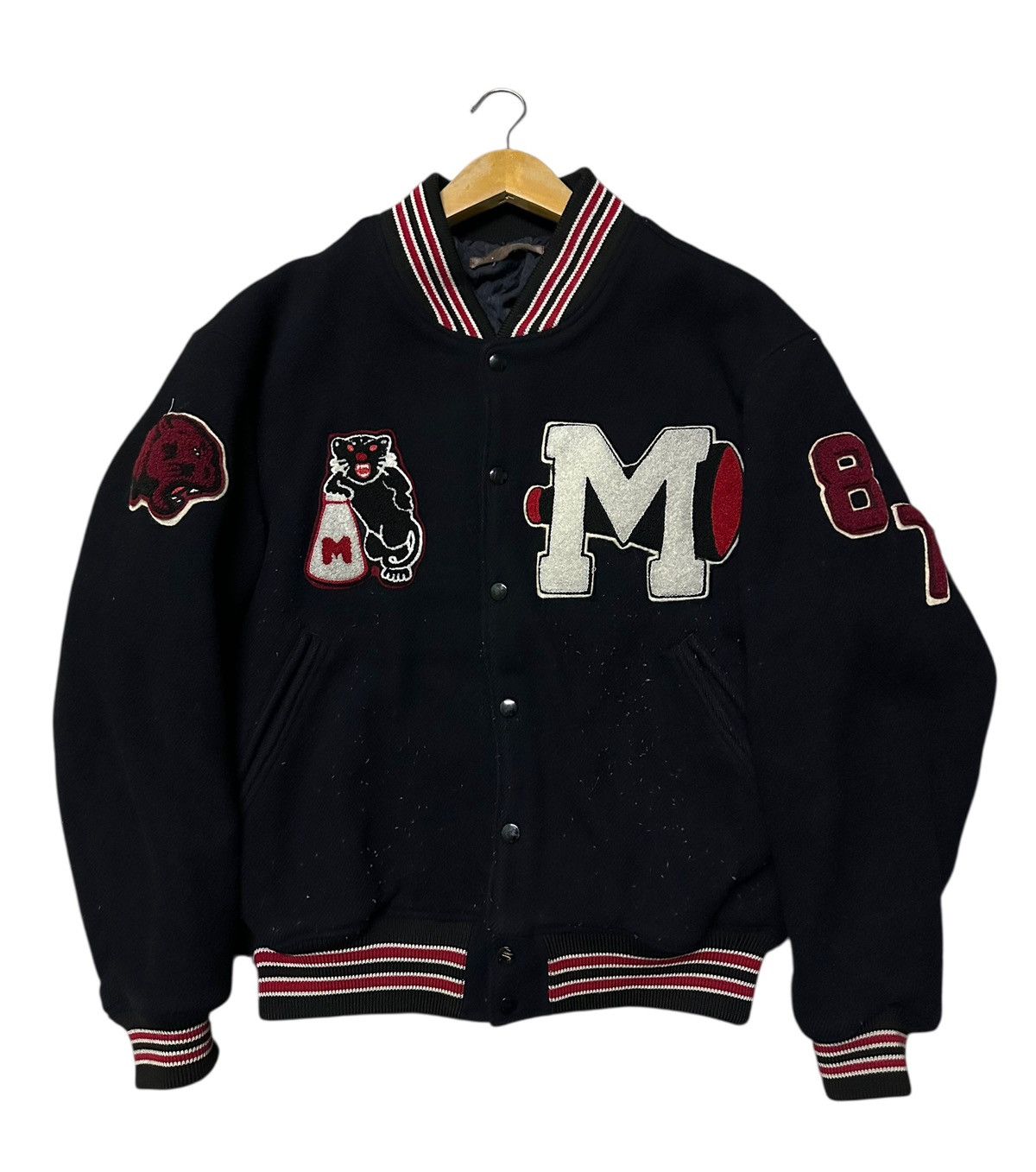 BIGI Vintage 90s Men Bigi wool varsity jacket Size US L / EU 52-54 / 3 - 1 Thumbnail