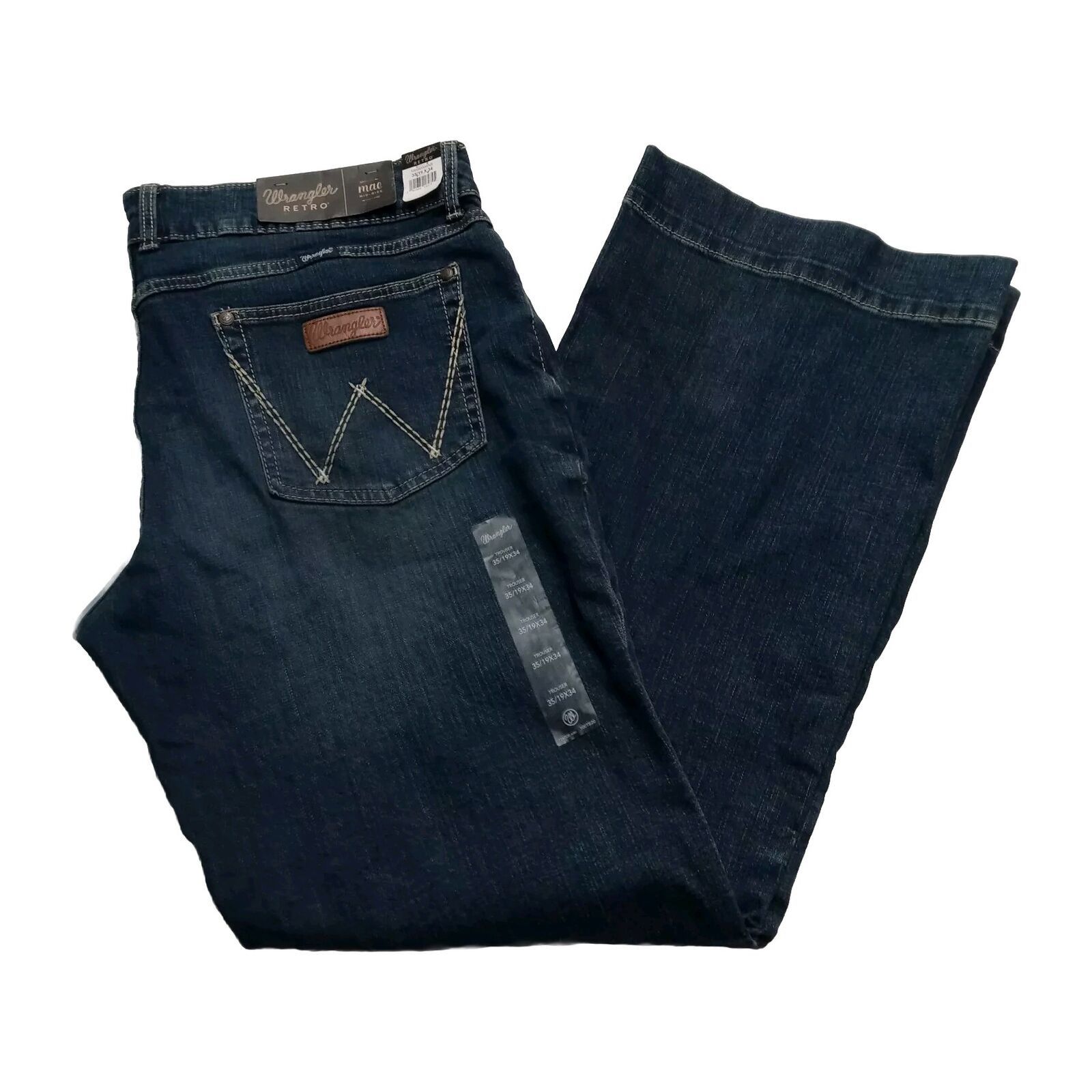 Wrangler Wrangler Women Size 35/19x34 Blue Retro Mid Bootcut Jeans Size 35" - 1 Thumbnail